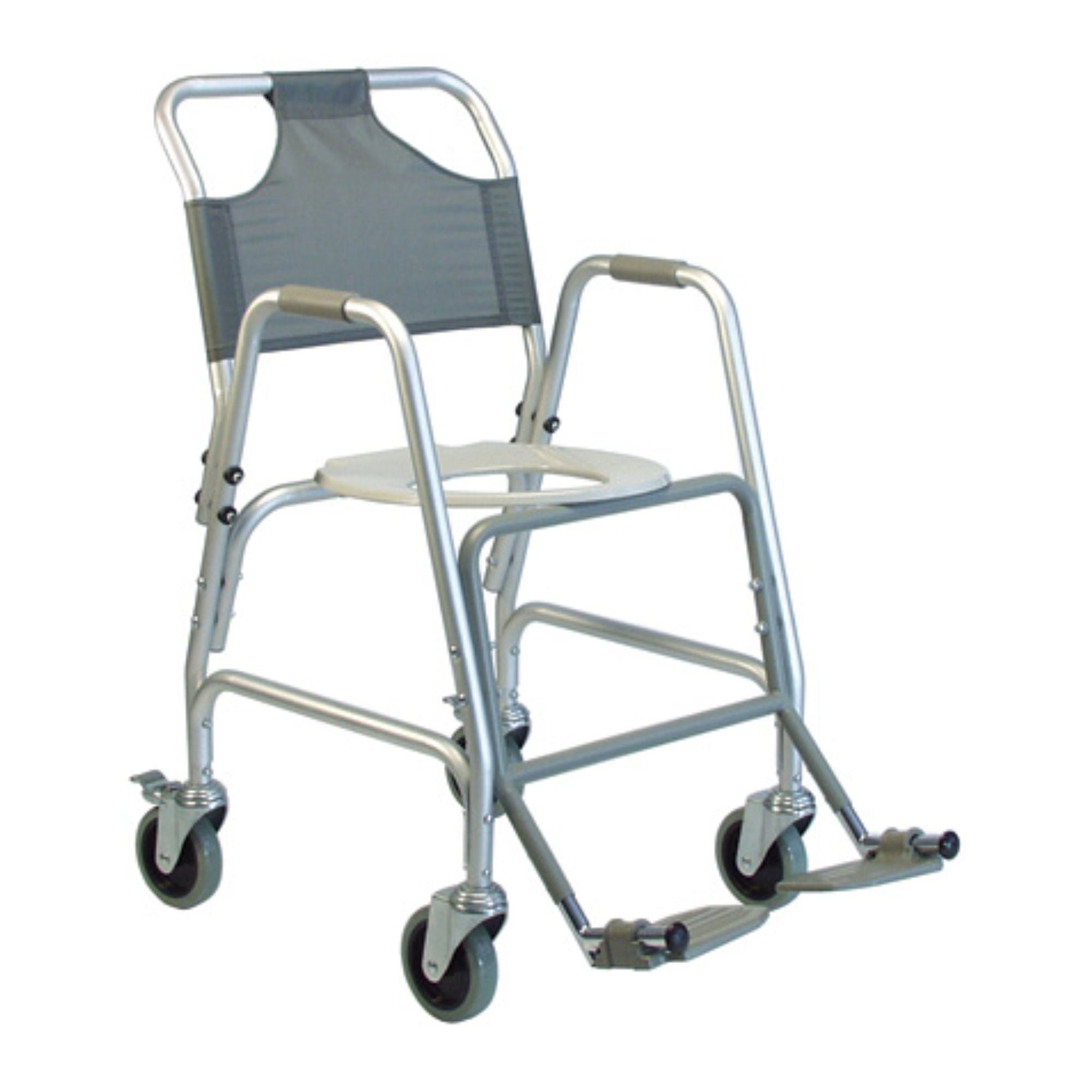 Graham-Field - 7915A-1 Commode / Shower Chair Lumex® Deluxe Padded Fixed Arms Aluminum Frame Mesh Backrest 14 Inch Seat Width 250 lbs. Weight Capacity