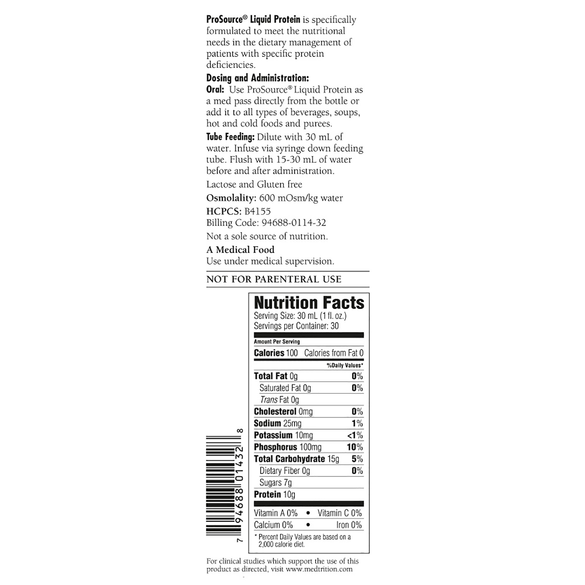 Medtrition-National Nutrition 11432 - ProSource™ Collagen and Whey Protein Formula, 30-ounce Bottle - 1/Each, 4/Case