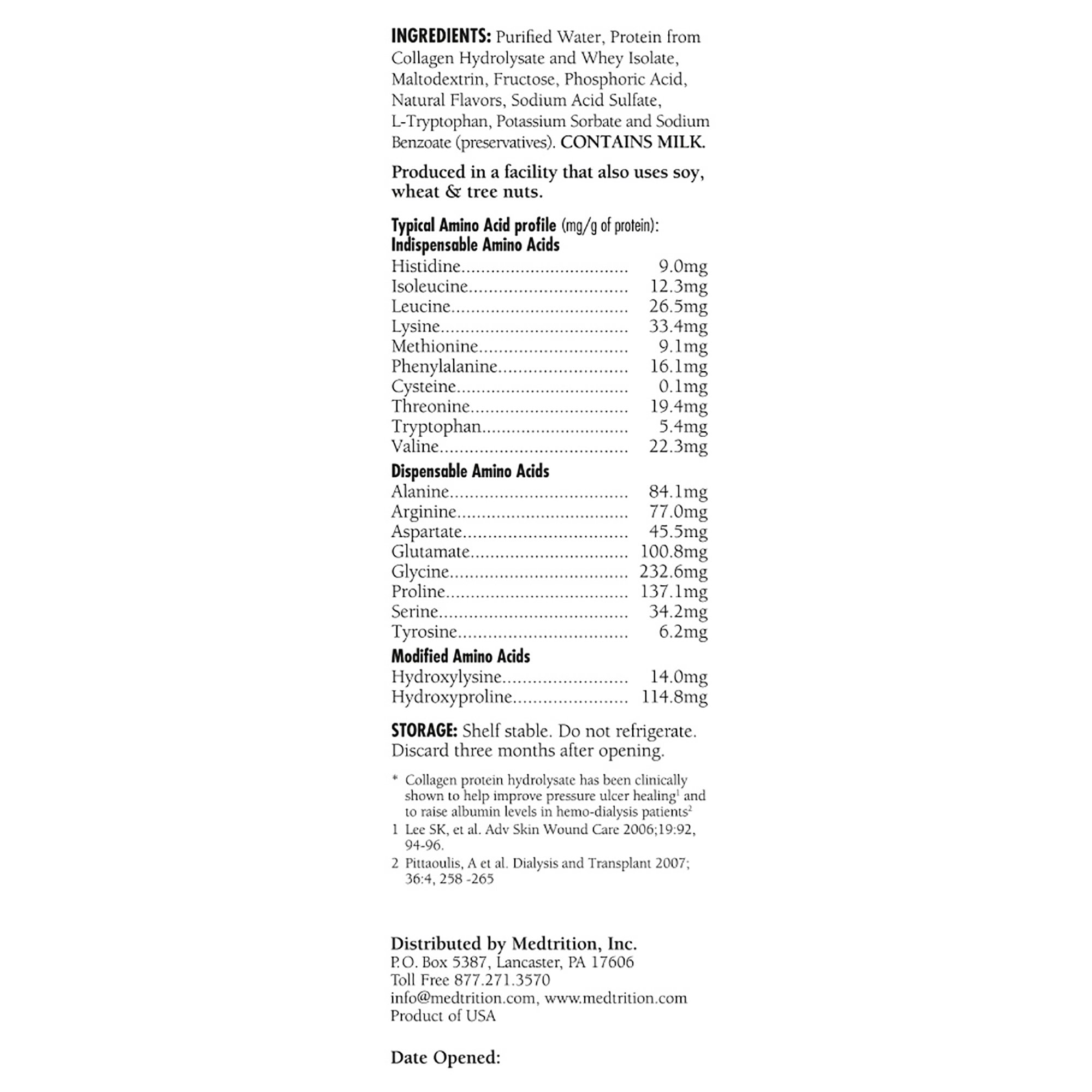 Medtrition-National Nutrition 11432 - ProSource™ Collagen and Whey Protein Formula, 30-ounce Bottle - 1/Each, 4/Case