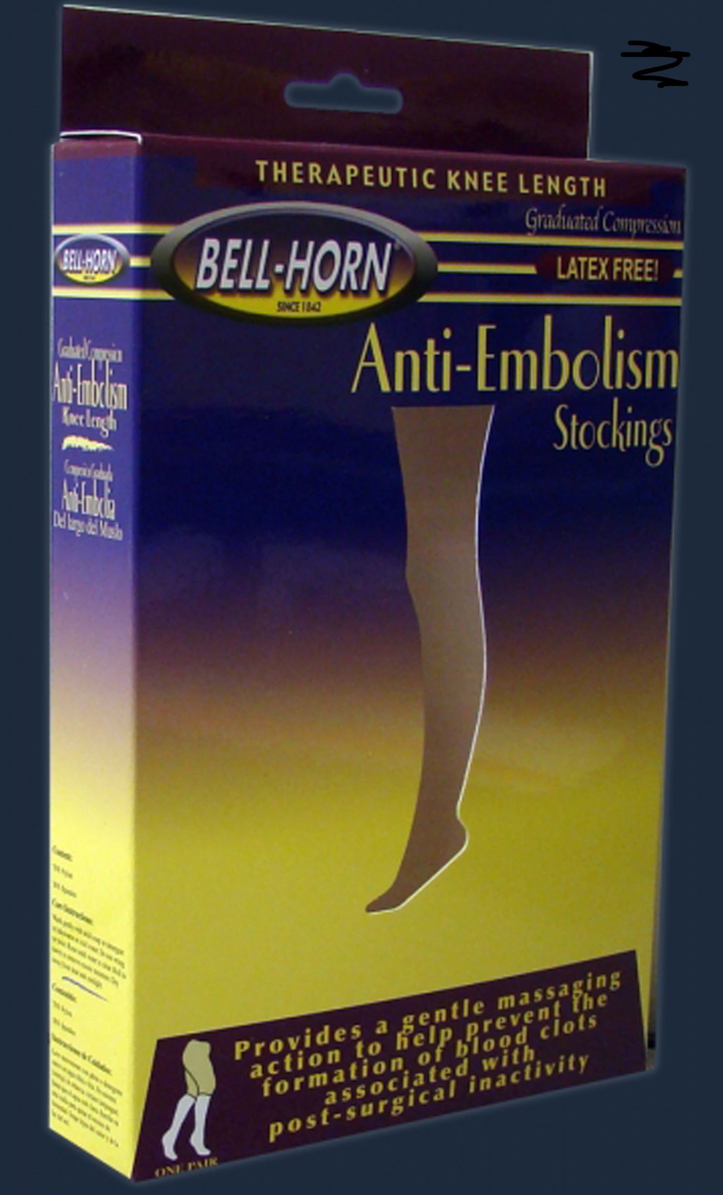DJO 11300M - Bell-Horn® Knee Length Anti-Embolism Stockings, Medium, Black - 1/Pair