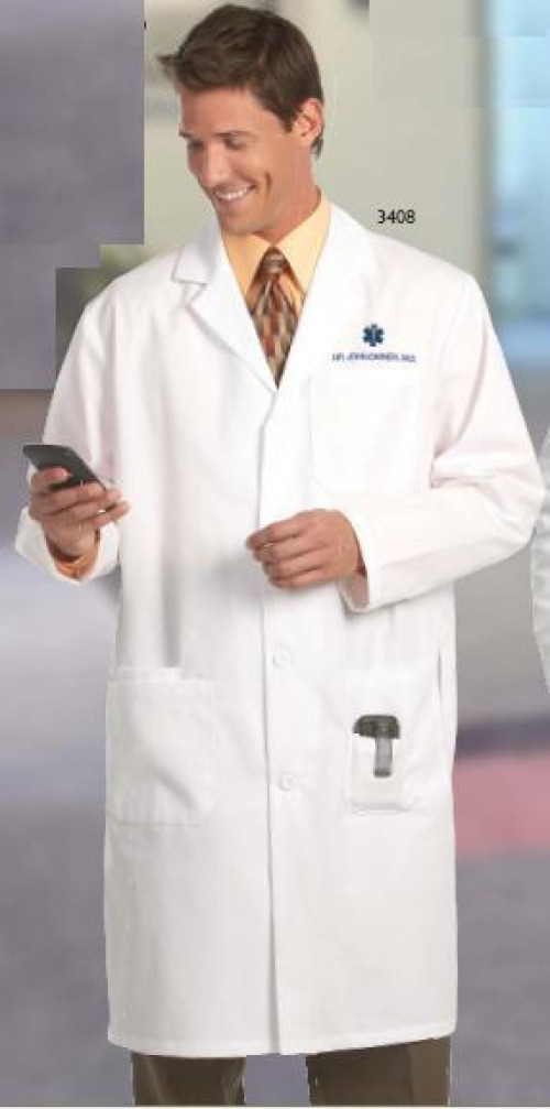Fashion Seal Uniforms - 485-SZ32 Lab Coat White Size 32 Knee Length 65% Polyester / 35% Cotton Reusable