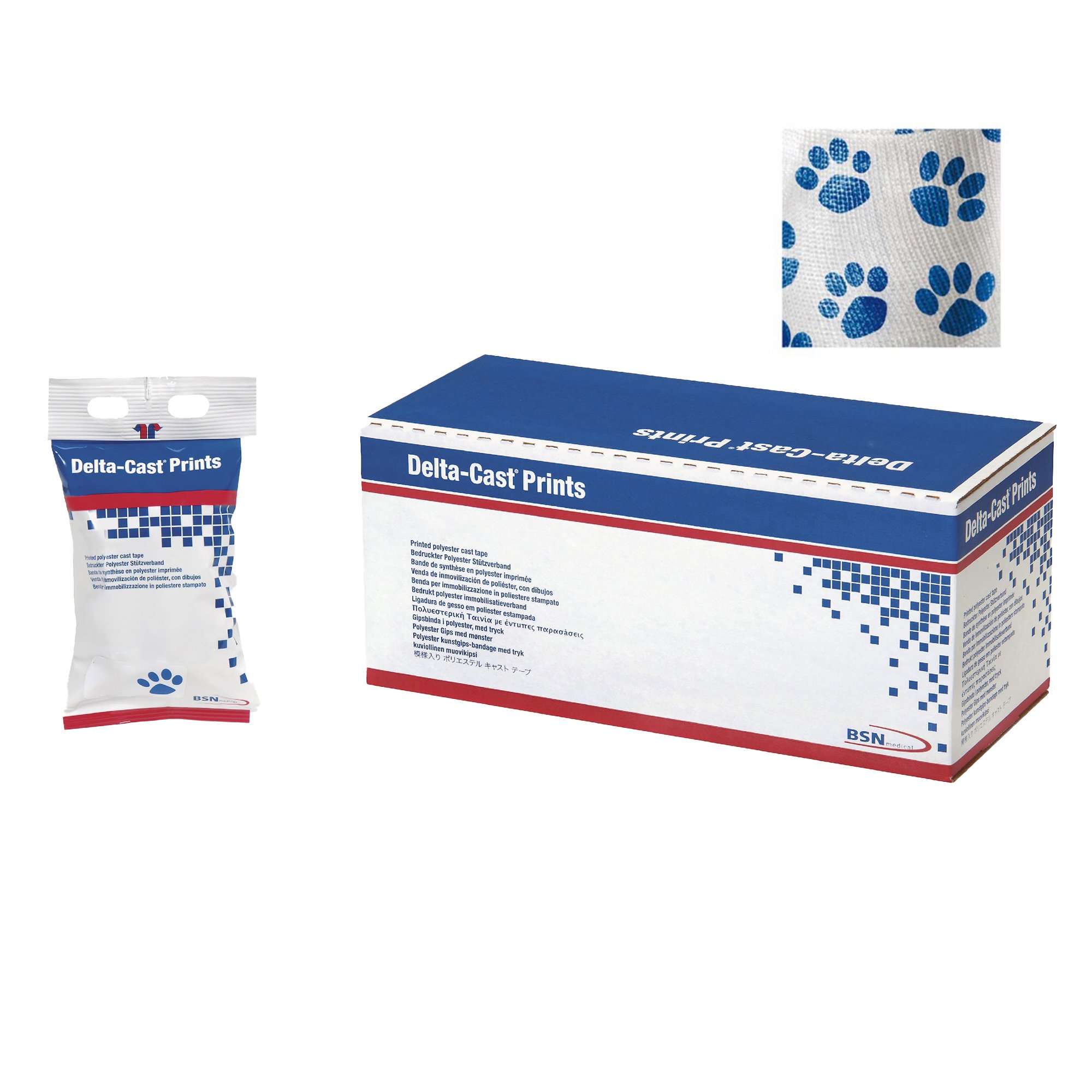 BSN Medical 7227320 - Delta-Cast® Prints Paw Print Cast Tape, 2 Inch x 4 Yard - 10/Box