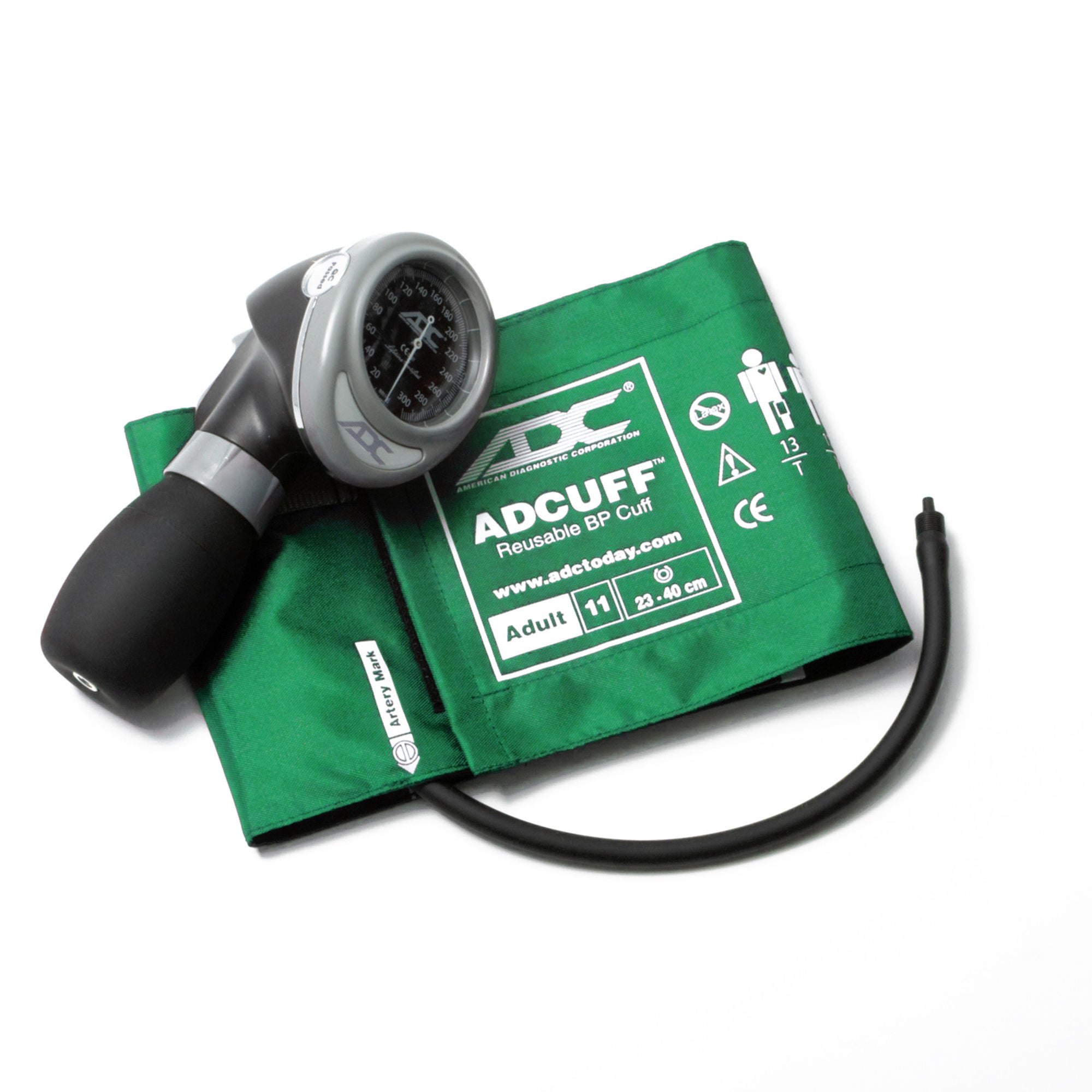 American Diagnostic Corp - 703-11AGR Aneroid Sphygmomanometer Unit Diagnostix™703 Series Adult Cuff Arm Nylon Cuff 23 - 40 cm Palm Aneroid