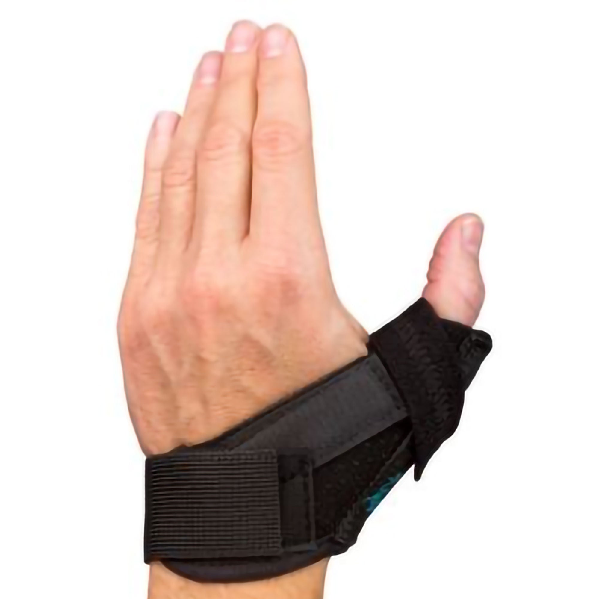 Medical Specialties - 223084 Thumb Brace Tee Pee Thumb Protector Adult Medium Hook and Loop Strap Closure Left Hand Black