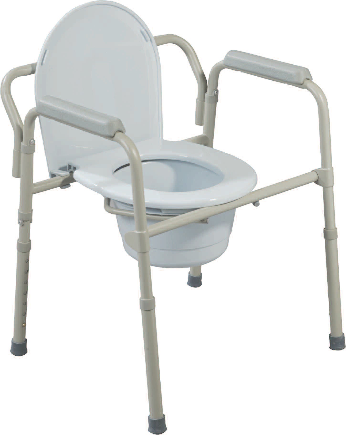 Drive Medical - 11148N-4 Commode Chair drive™ Fixed Arms Steel Frame Back Bar 13-1/2 Inch Seat Width 350 lbs. Weight Capacity