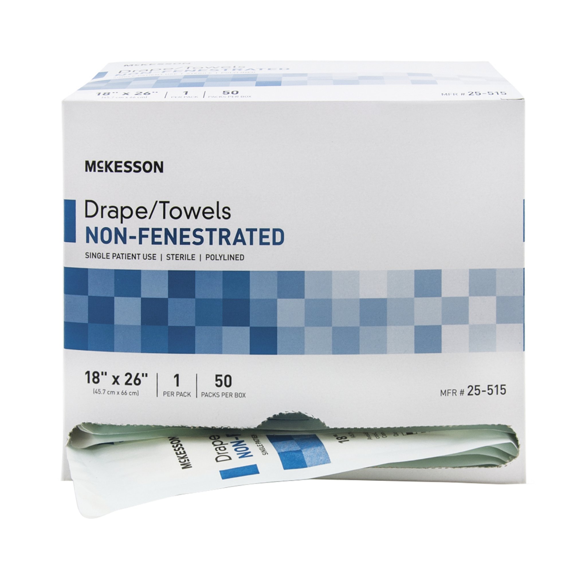 McKesson Brand - 25-515 McKesson Sterile Poly Lined Towel Drape