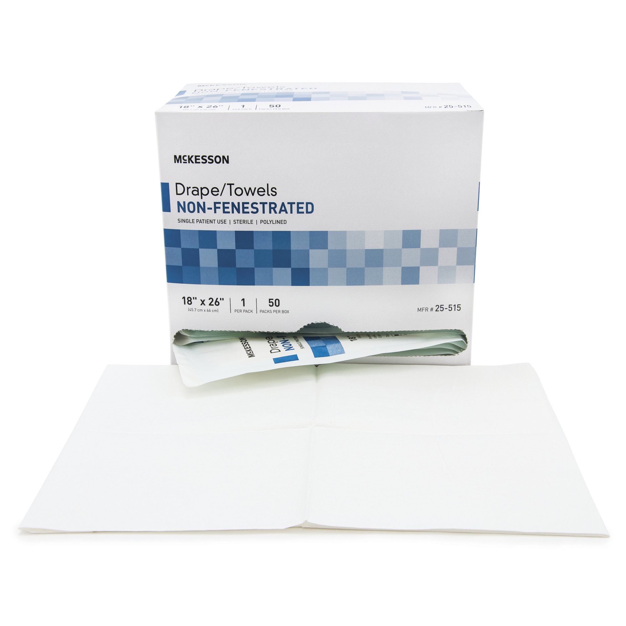 McKesson Brand - 25-515 McKesson Sterile Poly Lined Towel Drape