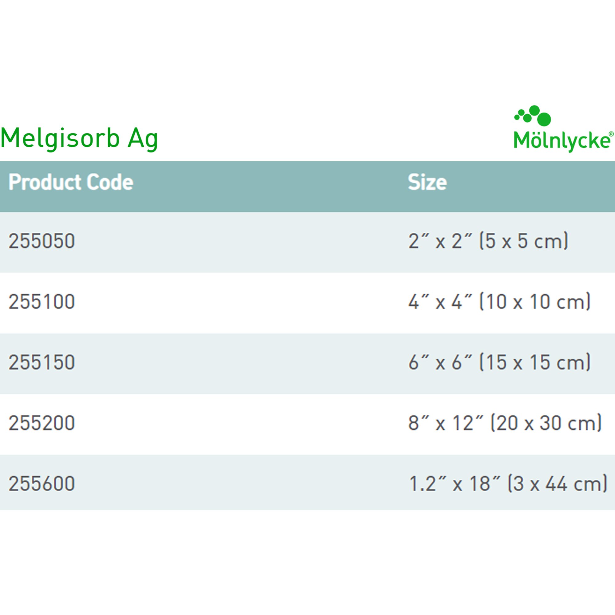 Molnlycke - 255600 Melgisorb® Ag Silver Calcium Alginate Dressing