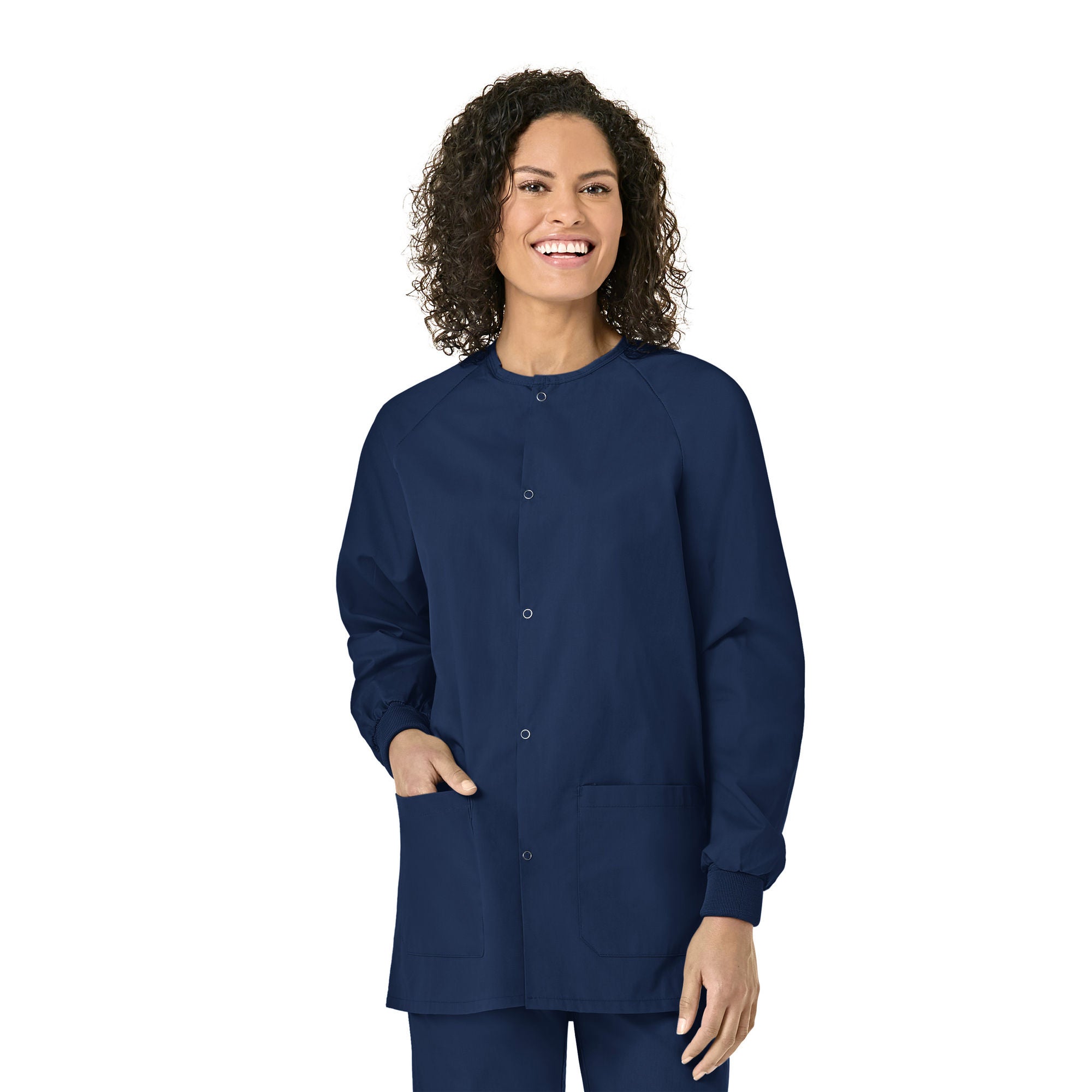 Fashion Seal Uniforms - 6724-XL Warm-Up Jacket Fashion Blend® Navy Blue X-Large Hip Length 55% Polyester / 45% Cotton Reusable