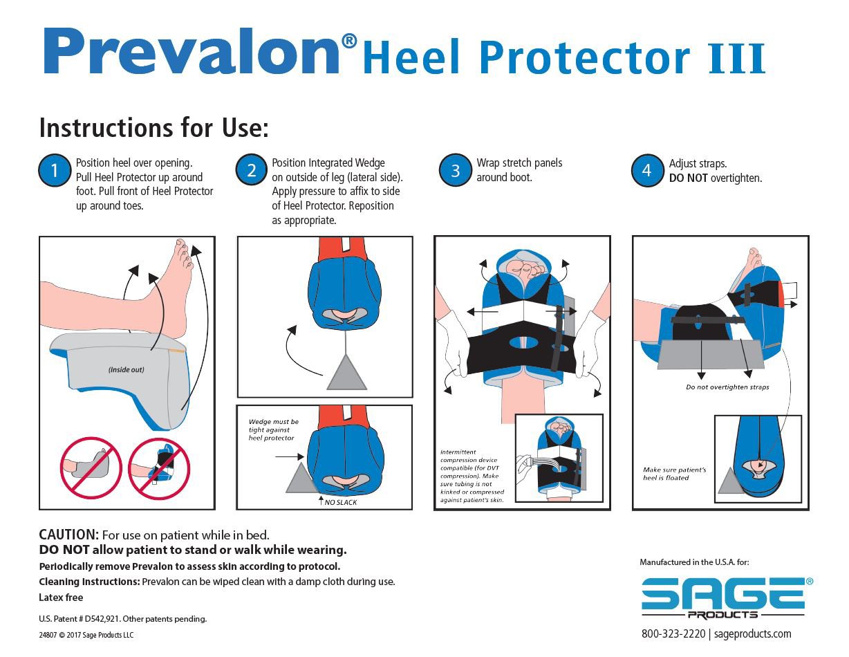Sage Products 7355 - Prevalon® Heel Protector Boot with Wedge - 1/Each, 8/Case