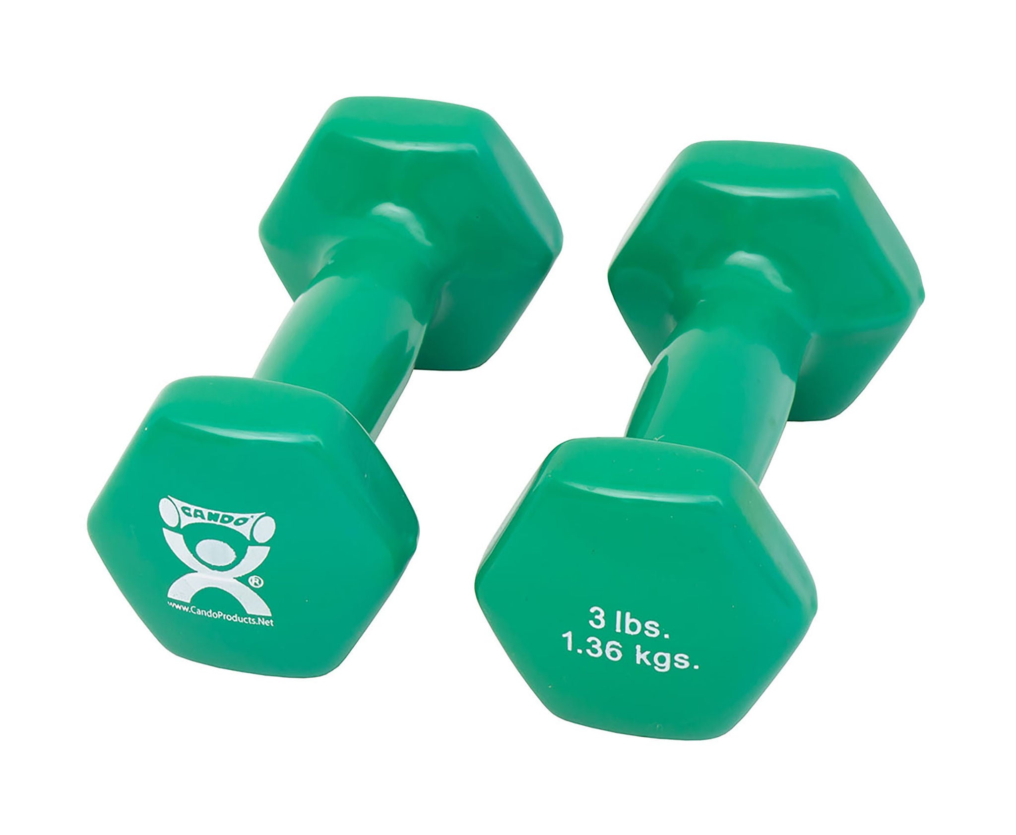 Fabrication Enterprises - 10-0552-2 Dumbbell Pair Hexagon Heads CanDo® 3 lbs.