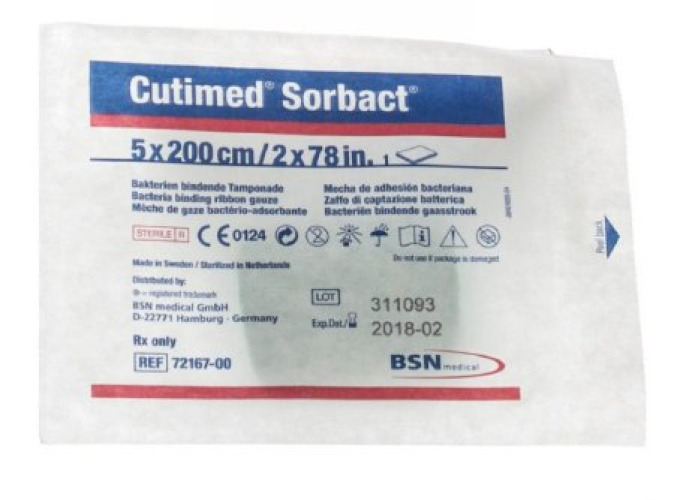 BSN Medical 7216705 - Cutimed® Sorbact® Impregnated Dressing, 2 x 79 Inch - 1/Each, 10/Box