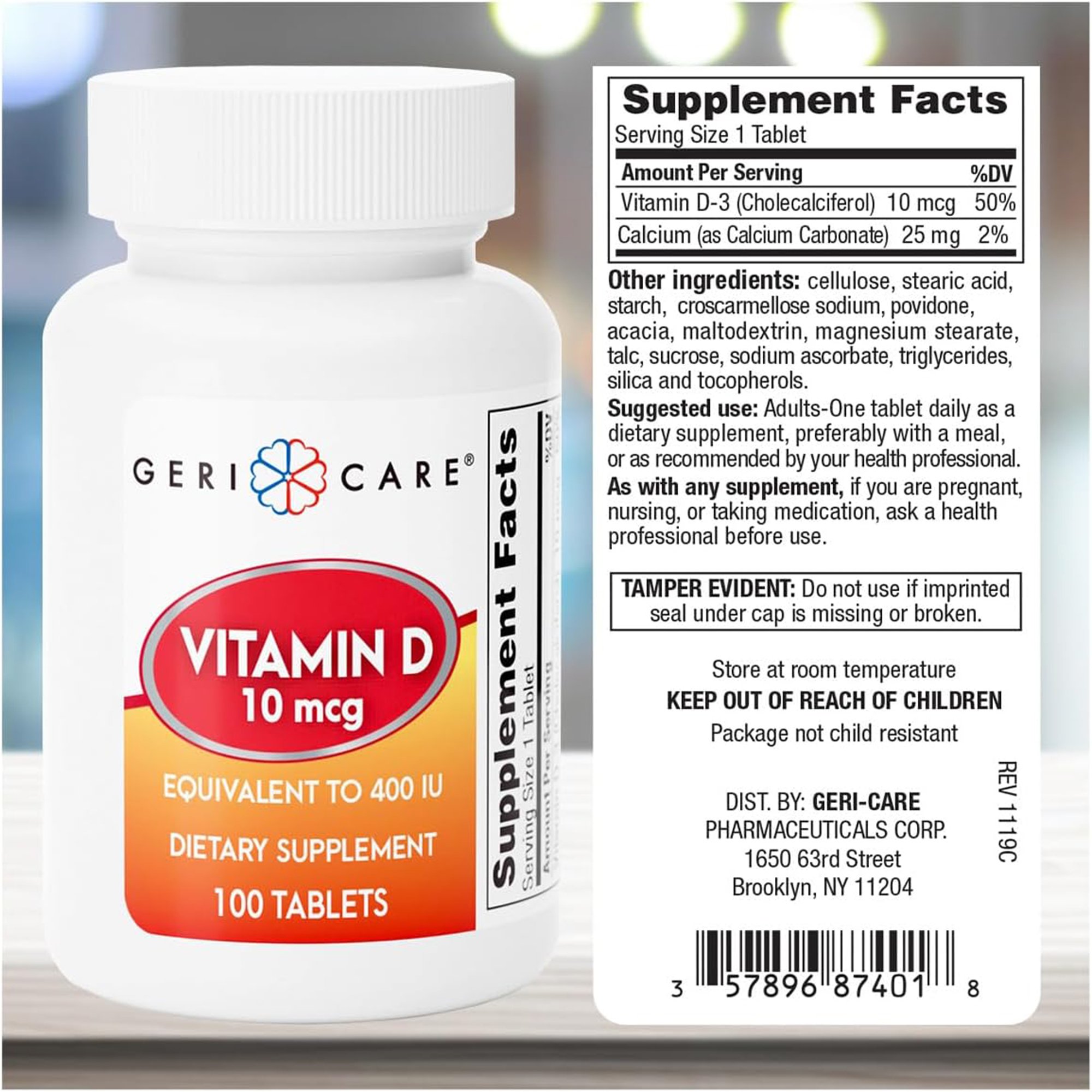 Geri-Care - 874-01-GCP Geri-Care® Vitamin D-3 Supplement