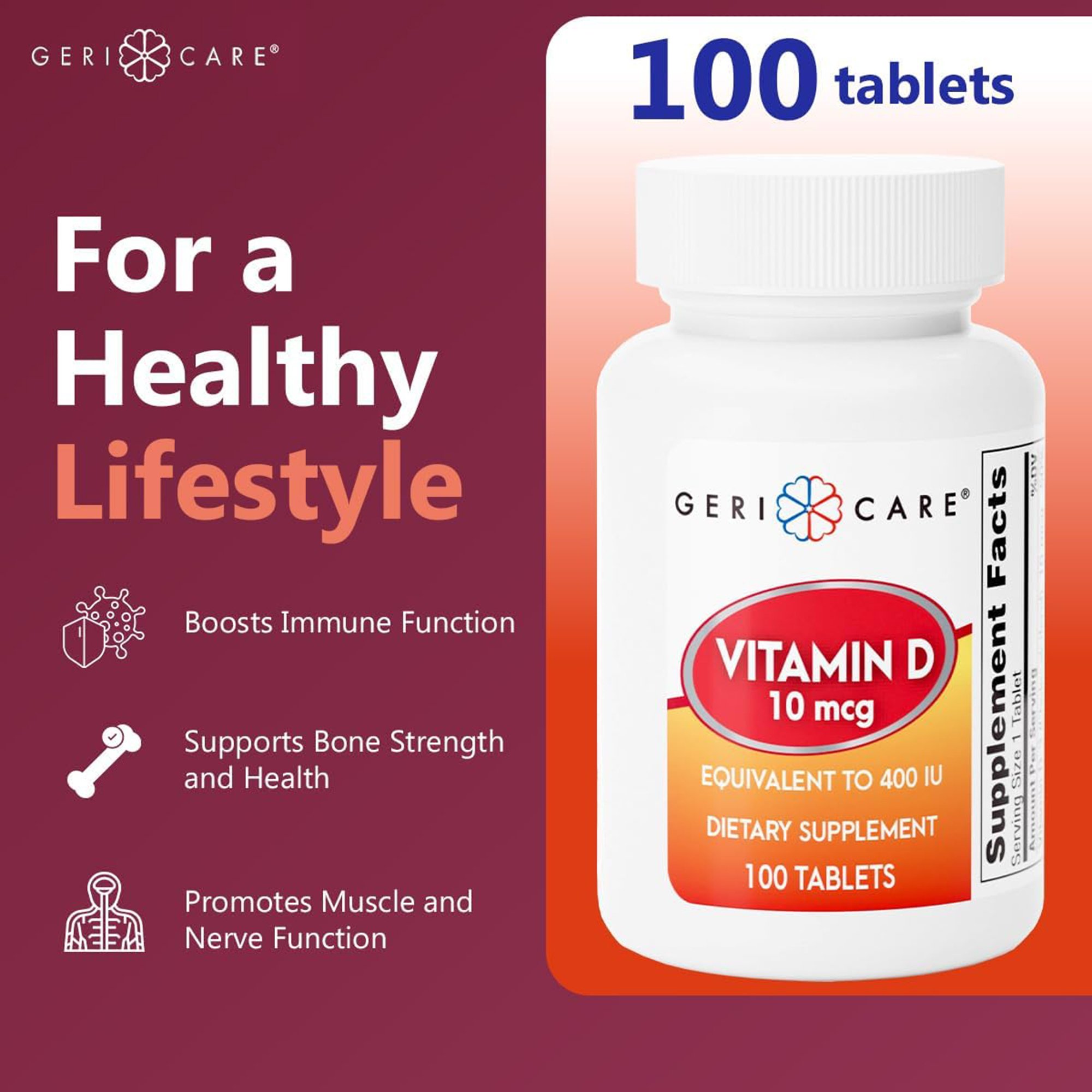 Geri-Care - 874-01-GCP Geri-Care® Vitamin D-3 Supplement