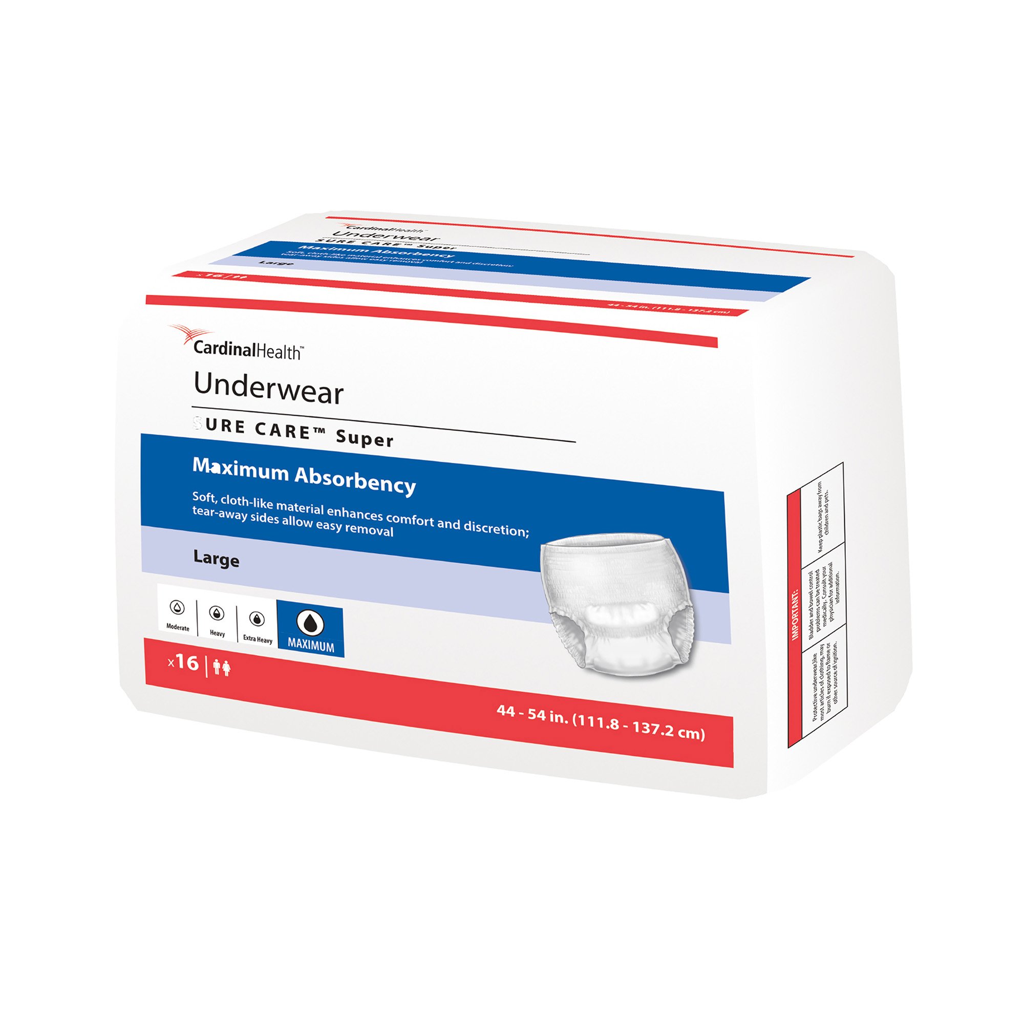 Cardinal - 1215 Sure Care Super Protective Incontinence Underwear Maximum Absorbency