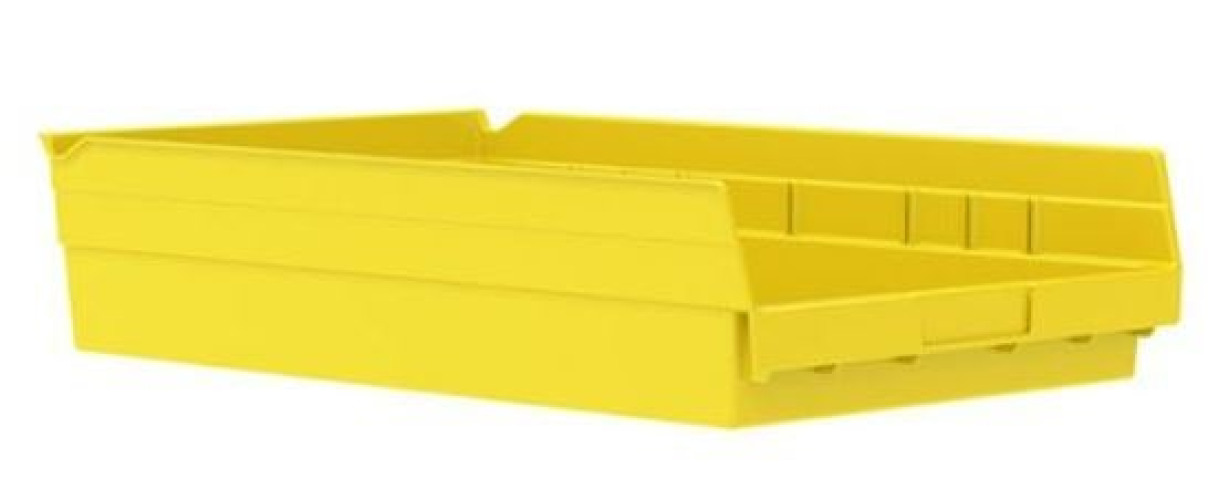 Akro-Mils - 30178YELLO Shelf Bin Yellow Industrial Grade Polymers 4 X 11-1/8 X 17-7/8 Inch
