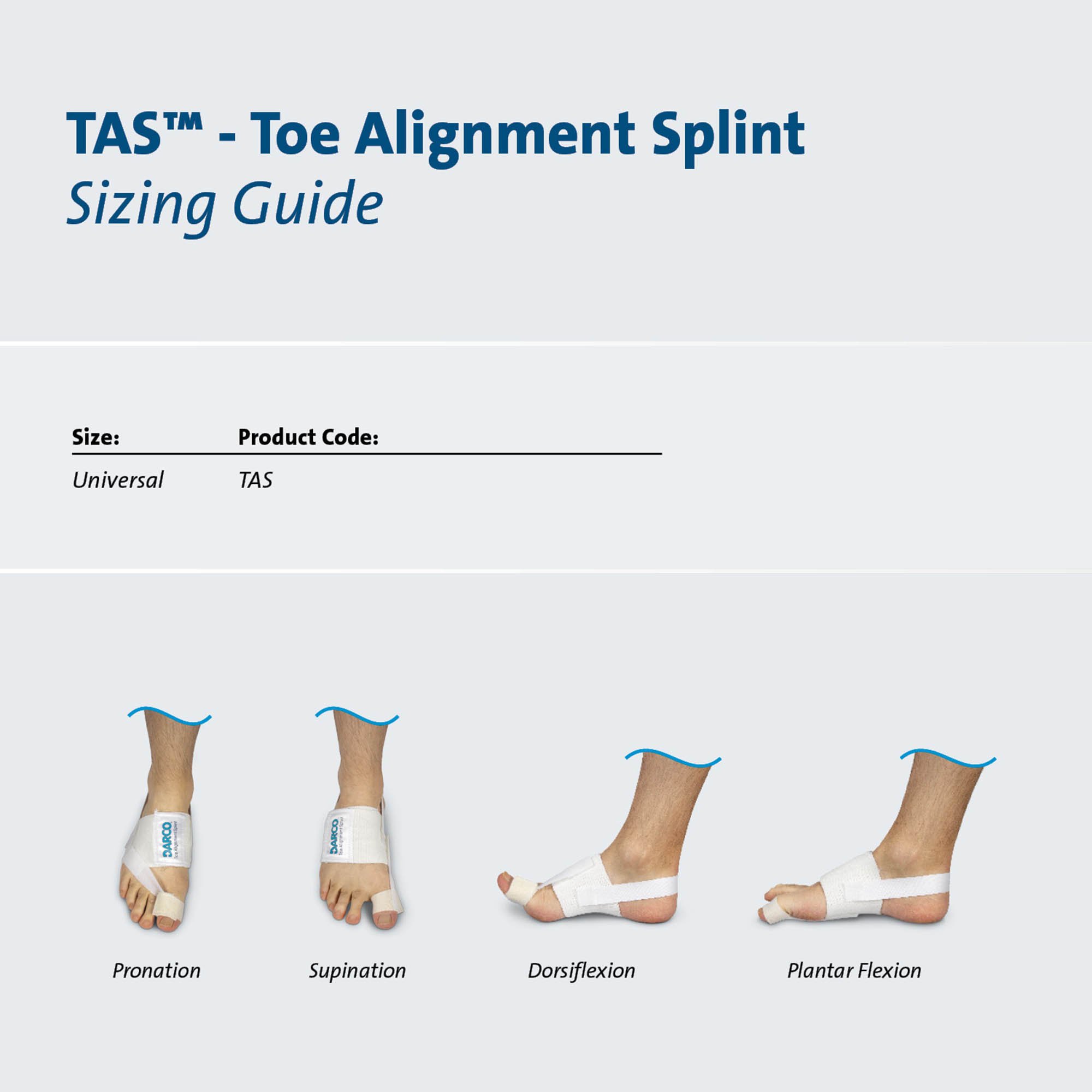 Darco International TAS - TAS™ Toe Splint, One Size Fits Most - 1/Each, 36/Case
