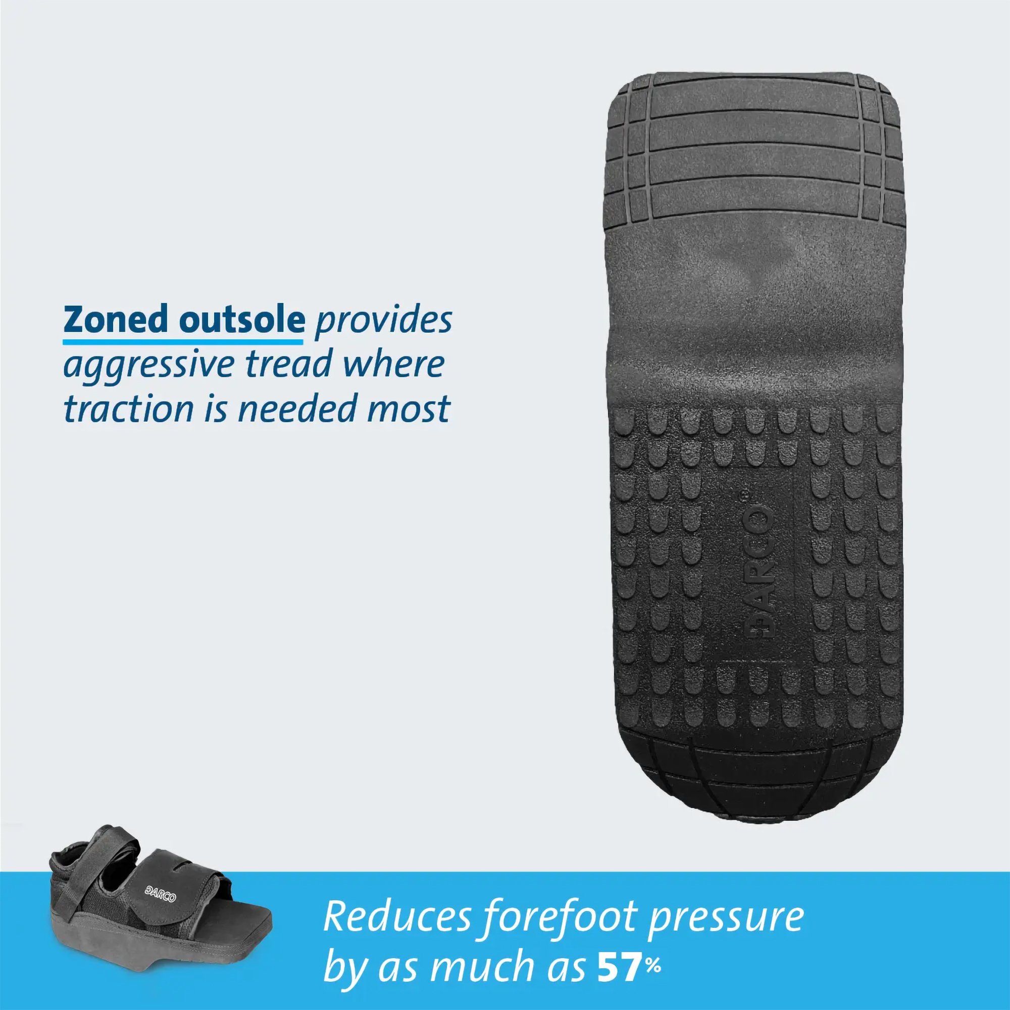 Darco International OQ4B - Darco® OrthoWedge™ Post-Op Shoe, Men's, Extra Large, Black - 1/Each, 36/Case