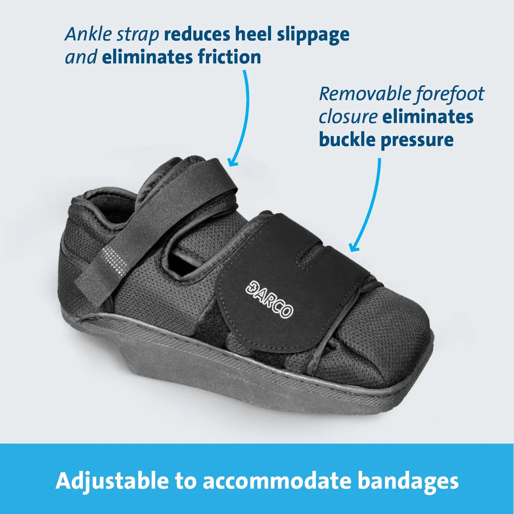 Darco International HQ3B - Darco® HeelWedge™ Post-Op Shoe, Large - 1/Each, 36/Case