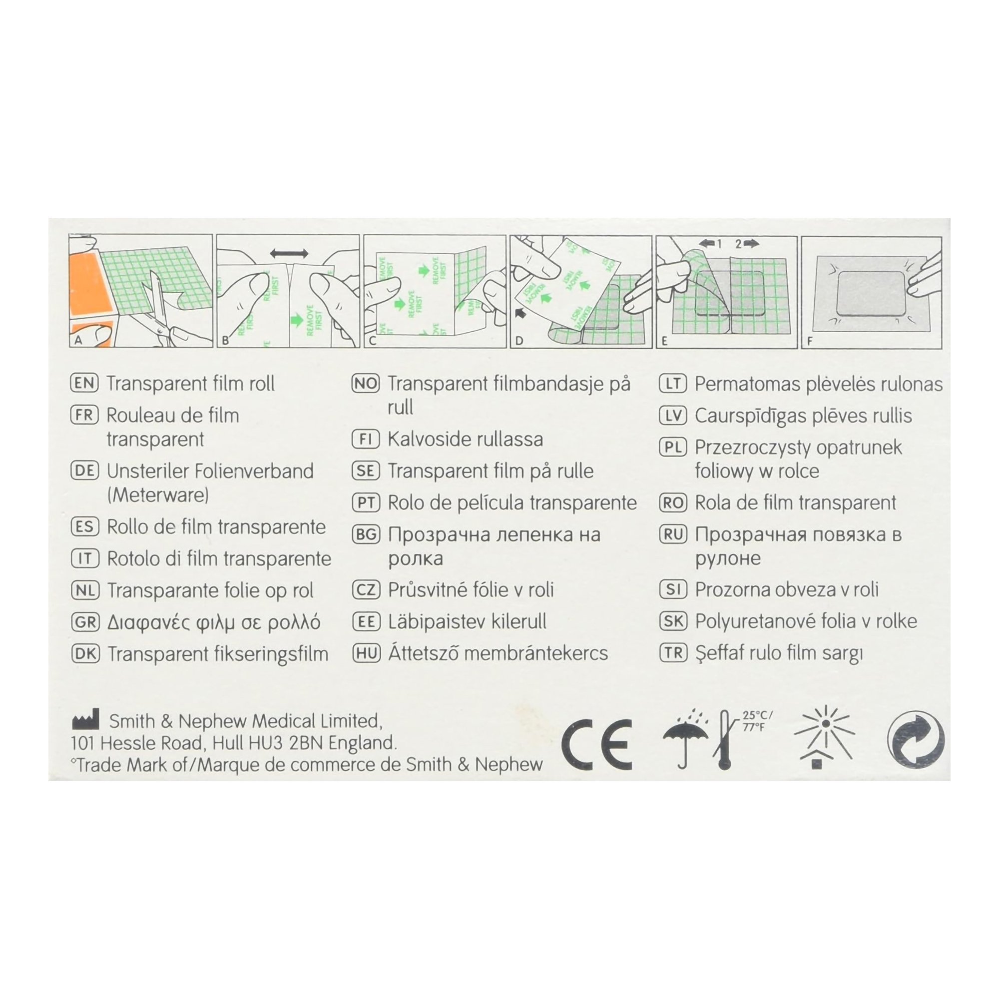 Smith & Nephew 66000041 - OpSite Flexifix Waterproof Dressing Retention Tape with Liner, 4 Inch x 11 Yard - 1/Each, 12/Case