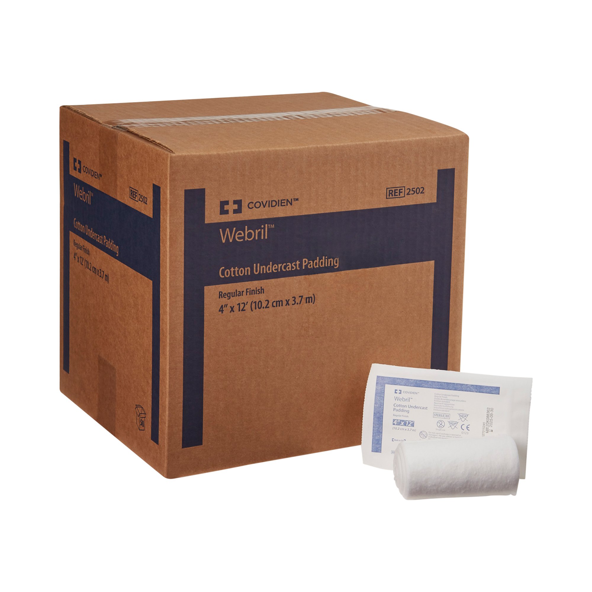 Cardinal - 2502 Webril™ White Cotton Undercast Cast Padding