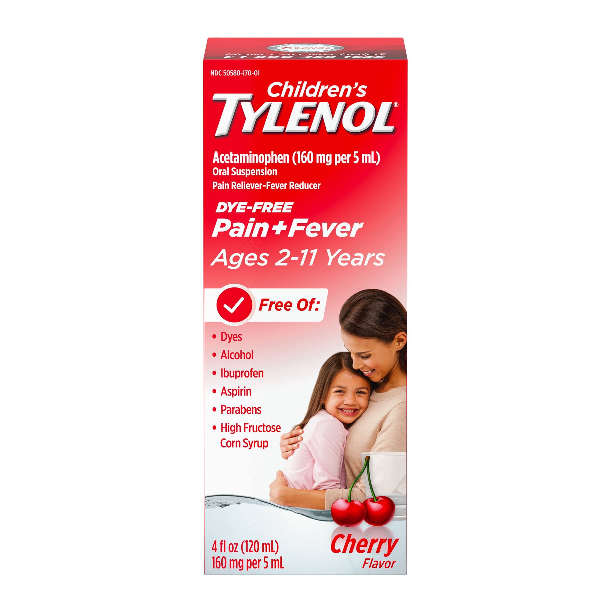 Kenvue Brands LLC 50580016604 - Tylenol Children's Pain + Fever Oral Suspension, Cherry Flavor - 1/Each