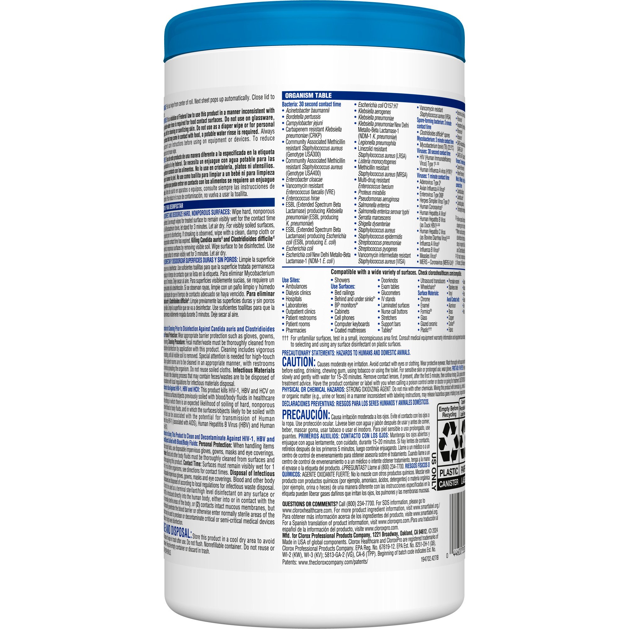 The Clorox Company - 35309 Clorox Healthcare® Bleach Germicidal Wipes