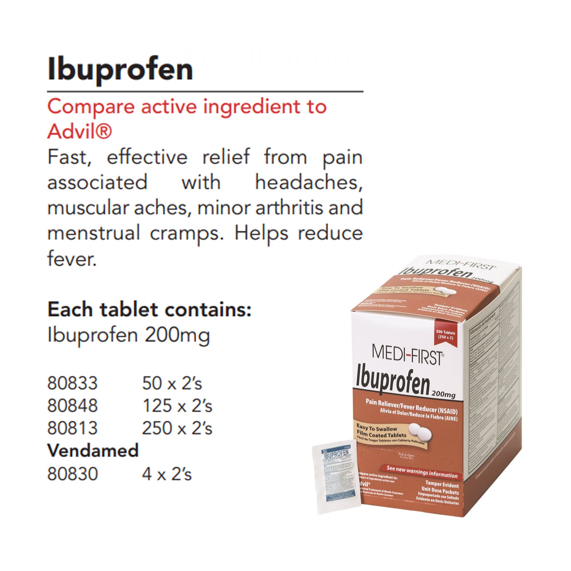 Medique Products - 80813 Medi-First Ibuprofen Pain Relief