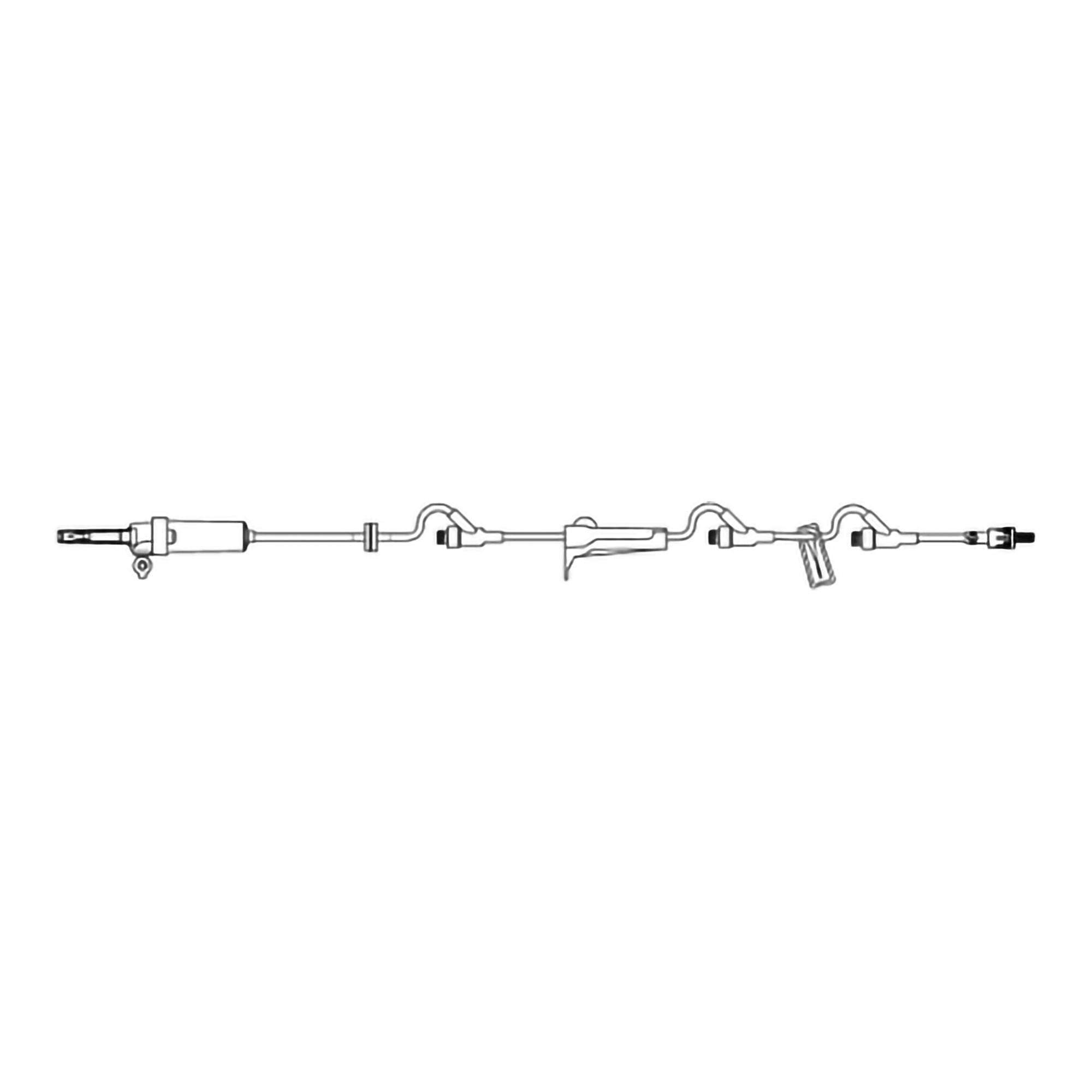 Amsino International - AS3110A Primary IV Administration Set AMSafe® Gravity 3 Ports 15 Drops / mL Drip Rate Without Filter 110 Inch Tubing Solution