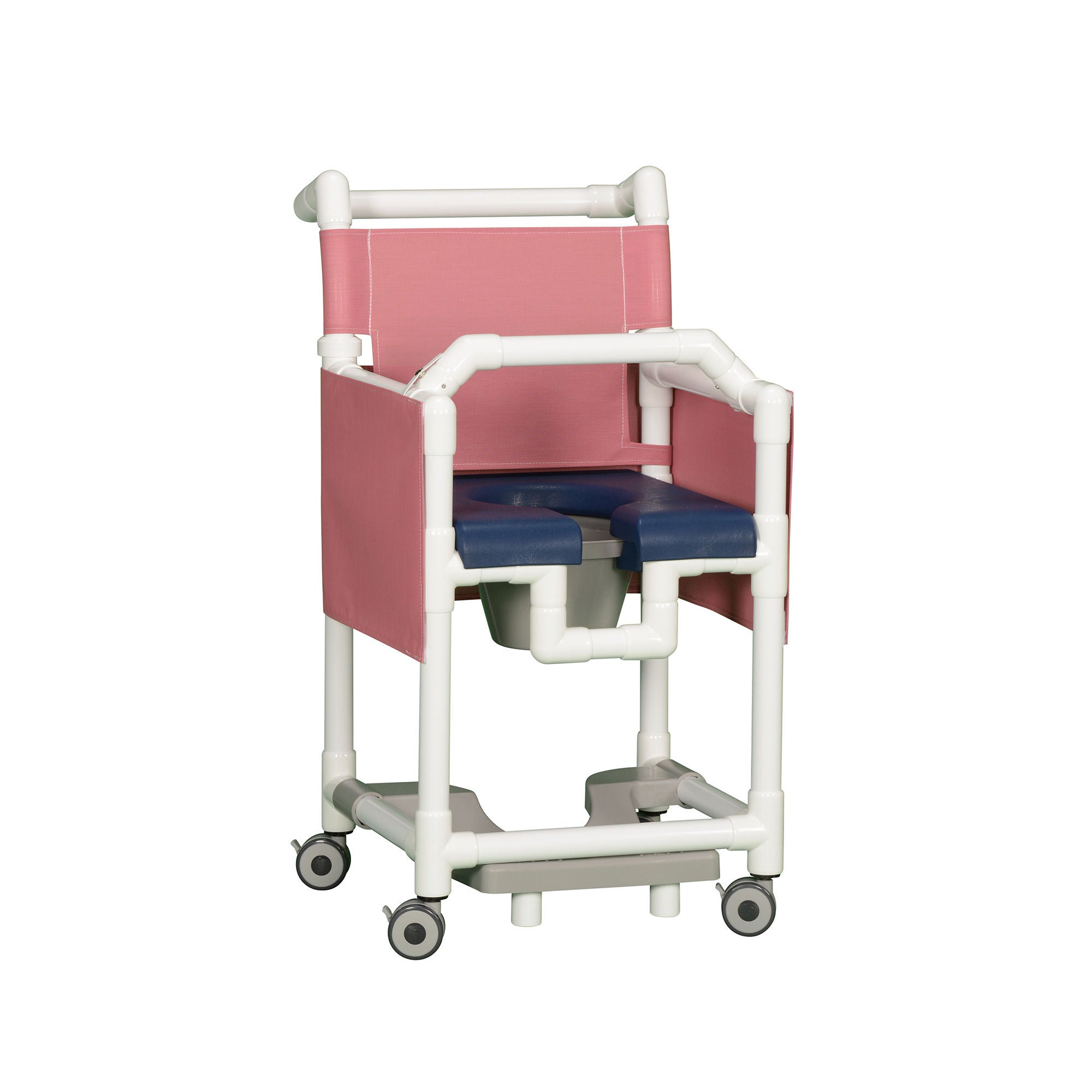 IPU - SCC777N Commode / Shower Chair ipu® Fixed Arms PVC Frame Mesh Backrest 17-1/4 Inch Seat Width 300 lbs. Weight Capacity