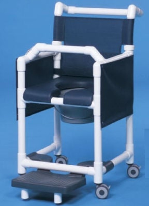 IPU - SCC777N Commode / Shower Chair ipu® Fixed Arms PVC Frame Mesh Backrest 17-1/4 Inch Seat Width 300 lbs. Weight Capacity