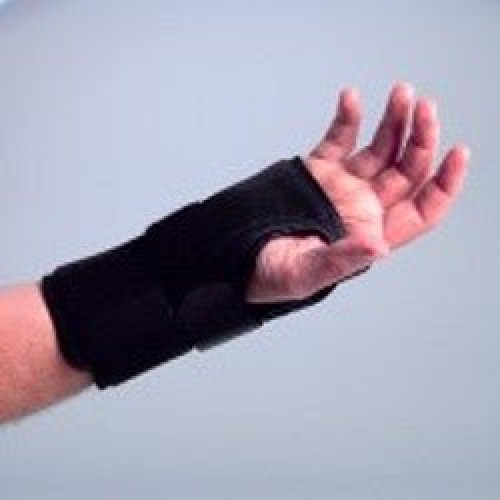 Darco International - 451-4010-30R Wrist Brace Deluxe Aluminum / Cotton Flannel / Nylon / Trilaminate Foam Right Hand Black Small