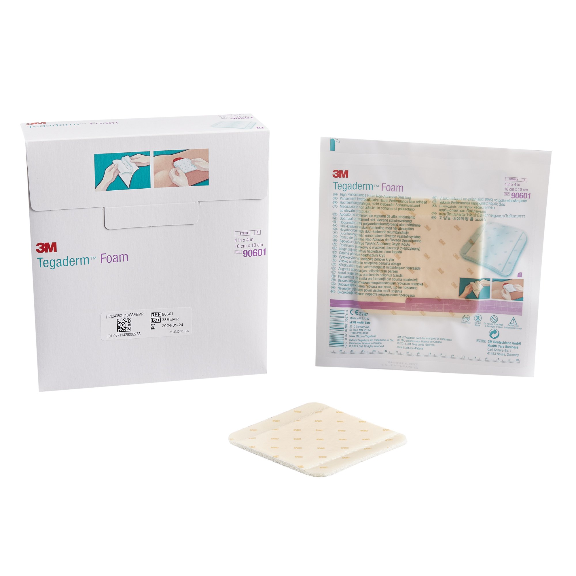 Solventum Corporation - 90601 3M™ Tegaderm™ High Performance Nonadhesive w/o Border Foam Dressing