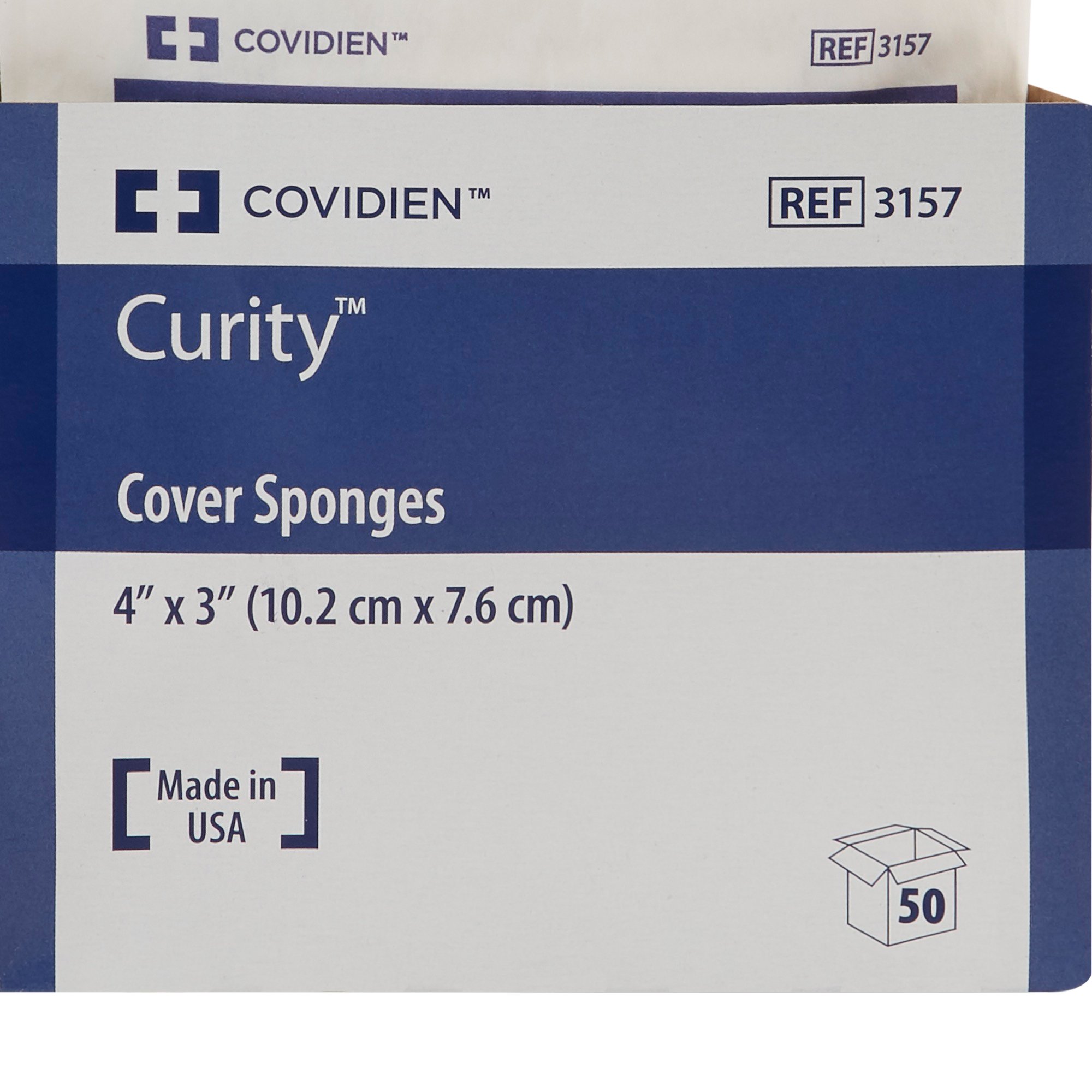Cardinal 3157 - Curity™ Sterile Nonwoven Sponge, 3 x 4 Inch, 4-Ply - 1/Pack, 25/Tray, 600/Case