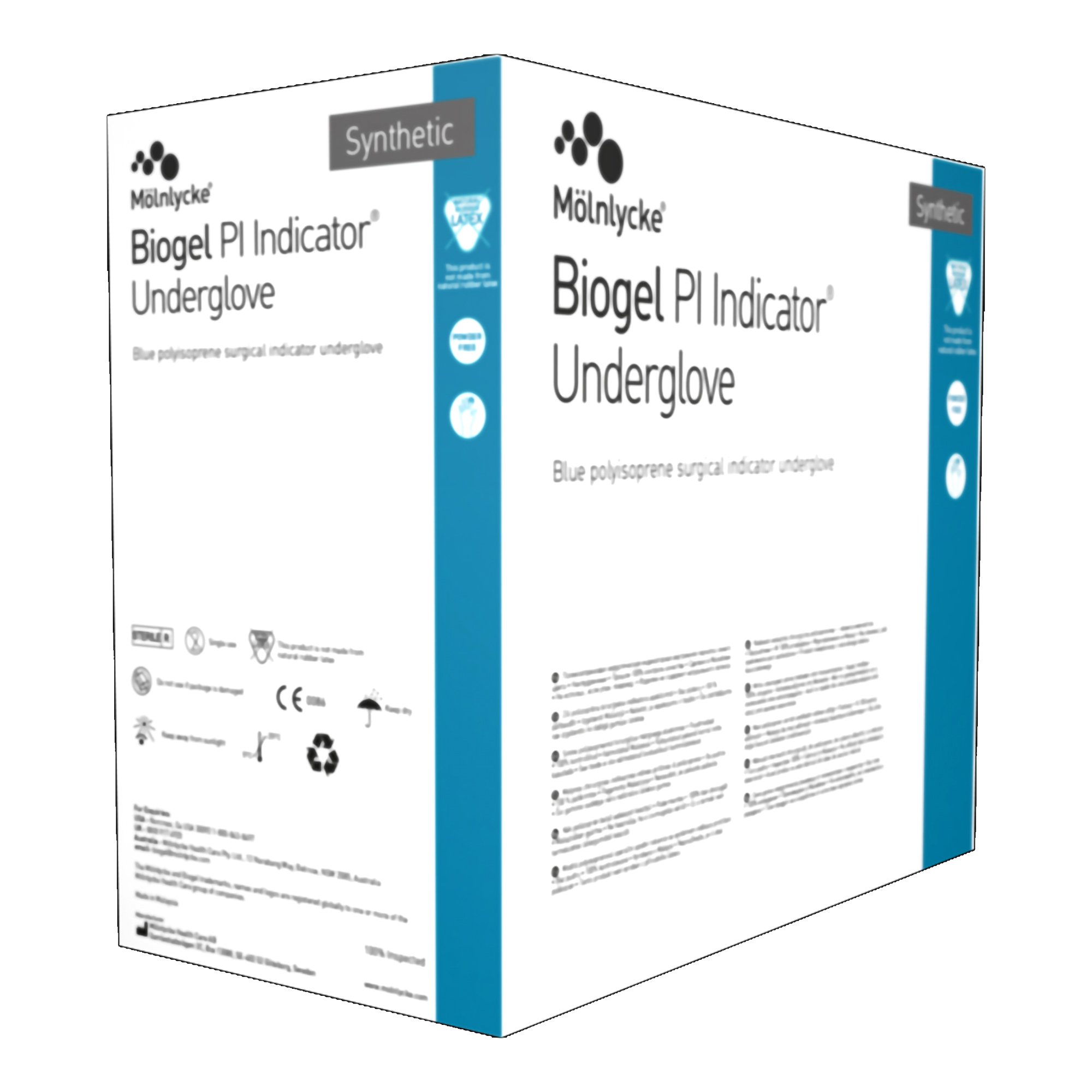 Molnlycke 41660 - Biogel® PI Indicator Underglove™ Polyisoprene Surgical Underglove, Size 6, Blue - 50/Box, 200/Case