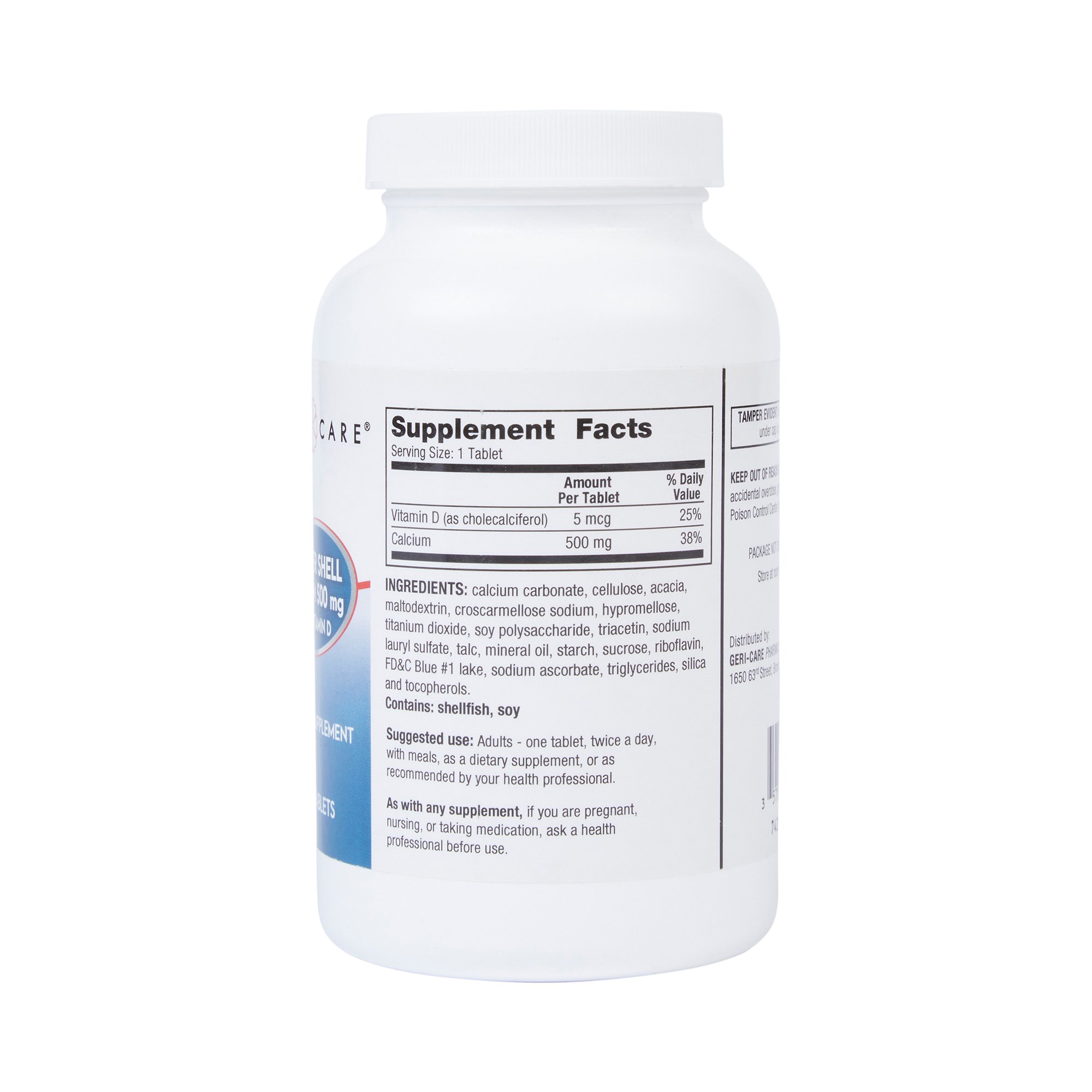 Geri-Care - 742-25-GCP Geri-Care® Oyster Shell Calcium Plus Vitamin D Joint Health Supplement