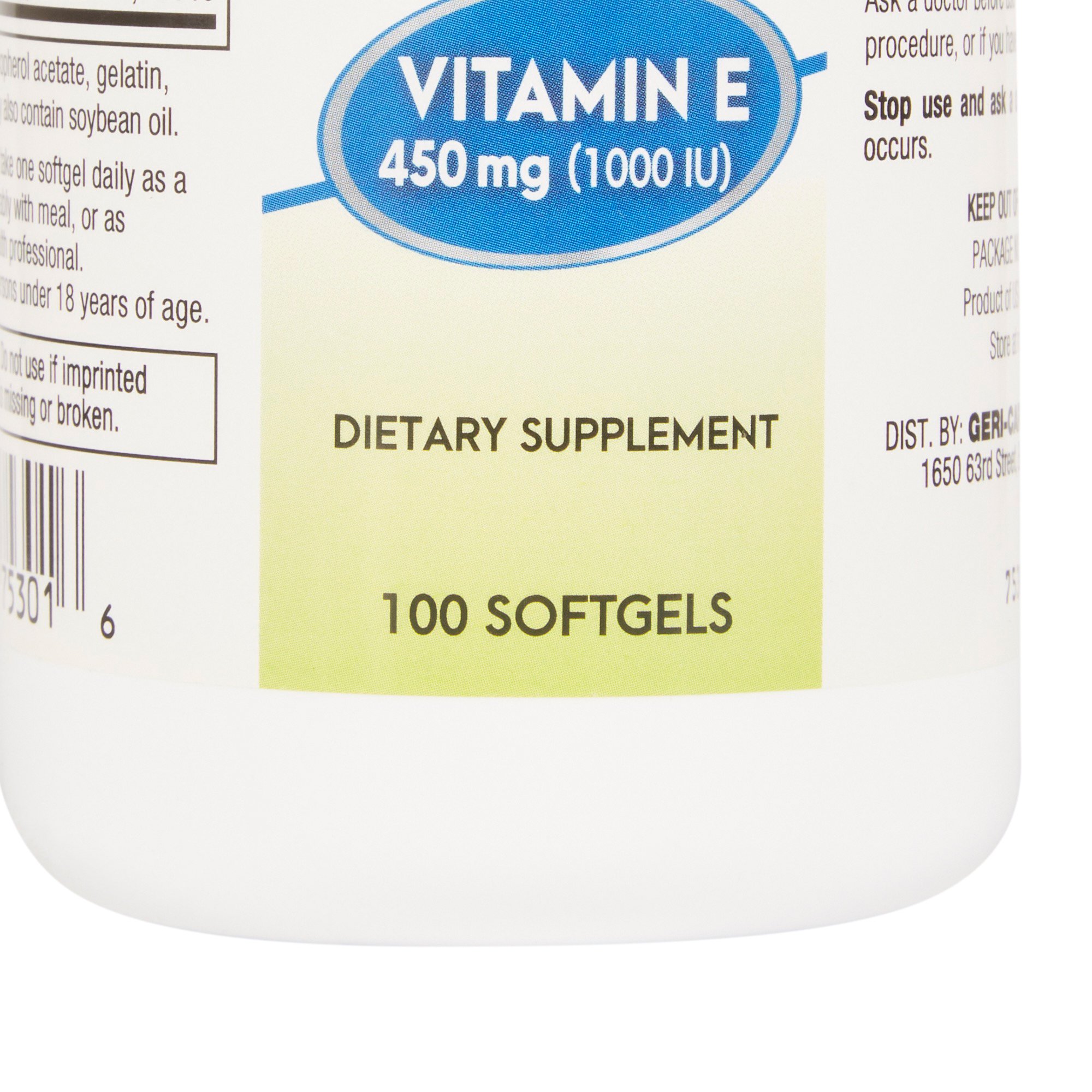 Geri-Care 753-01-GCP - Geri-Care® Vitamin E Supplement - 1/Bottle, 12/Case