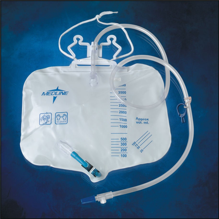 Medline - DYND15405 Urinary Drain Bag Medline® Anti-Reflux Valve OR Sterile 4,000 mL Vinyl