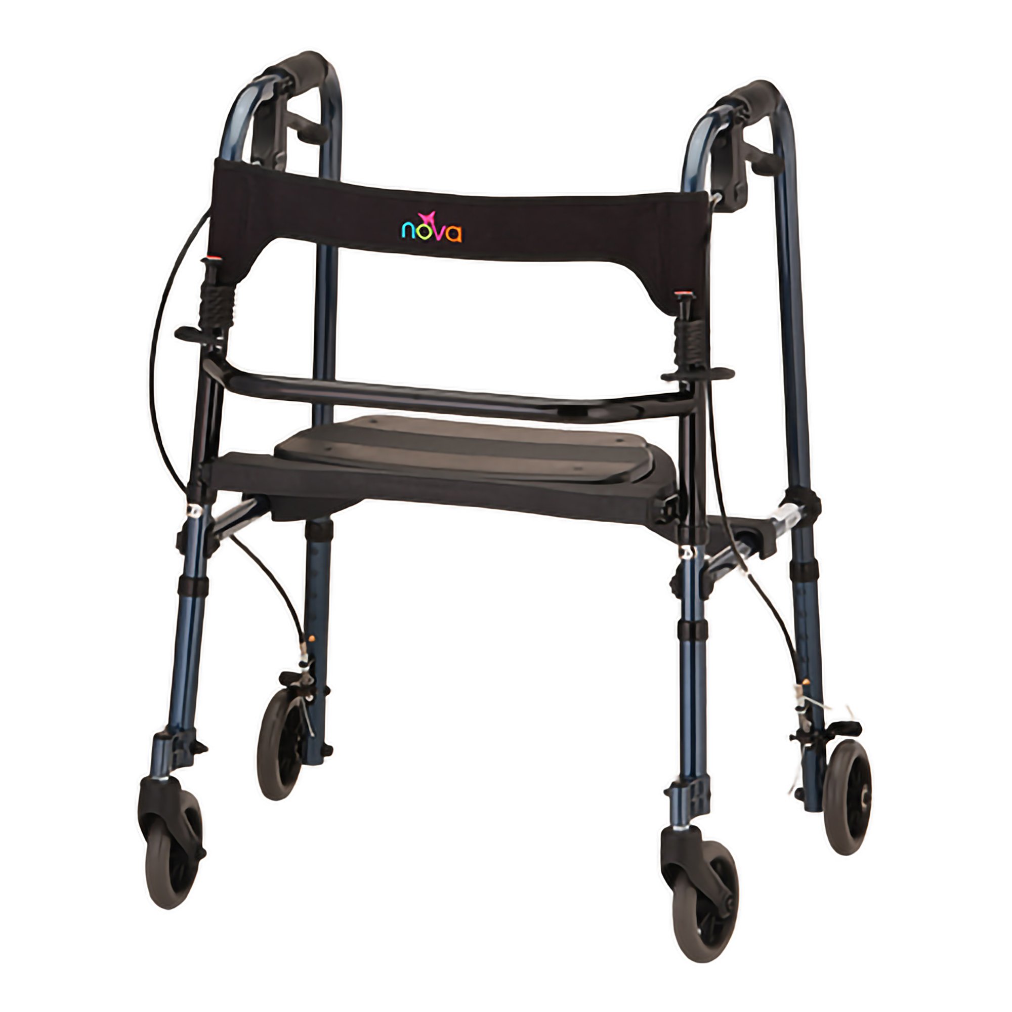Nova Ortho-Med - 4010BL 4 Wheel Rollator Cruiser De-Light Blue Adjustable Height / Folding Aluminum Frame