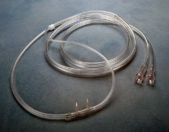 Vyaire Medical - 002707 Nasal Cannula AirLife® Adult Curved Prongs 7 Foot Tubing Low Flow Rate