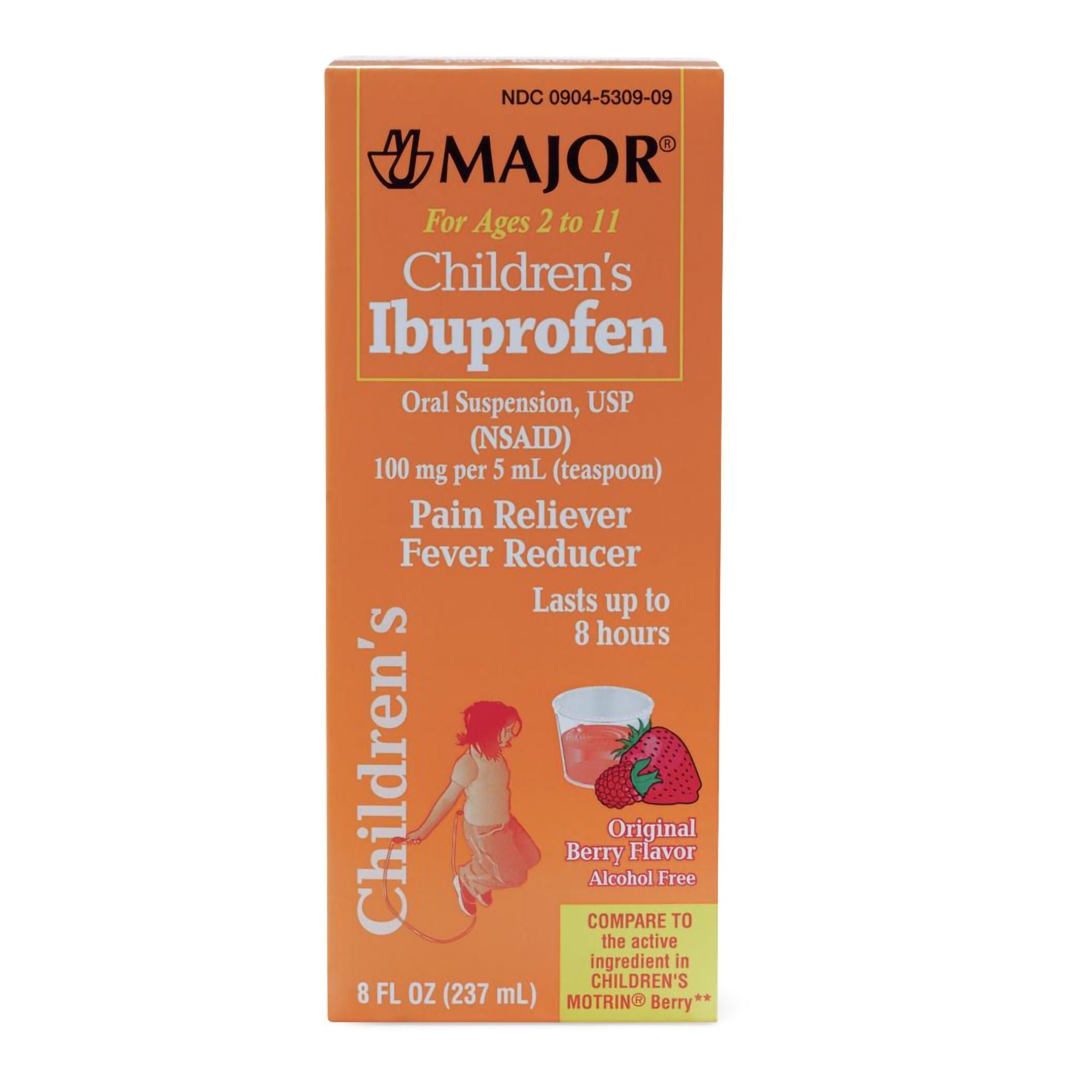 Major Pharmaceuticals - 00904530909 Children's Pain Relief Major® 100 mg / 5 mL Strength Ibuprofen Oral Suspension 8 oz.