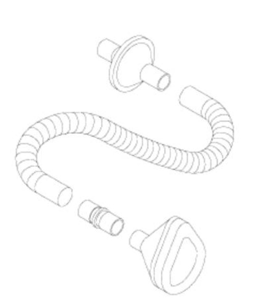 Respironics - 325-9217 Cough Assist Circuit CoughAssist™ Smooth Bore Tube 3 Foot Tubing Single Limb Adult Without Breathing Bag Single Patient Use