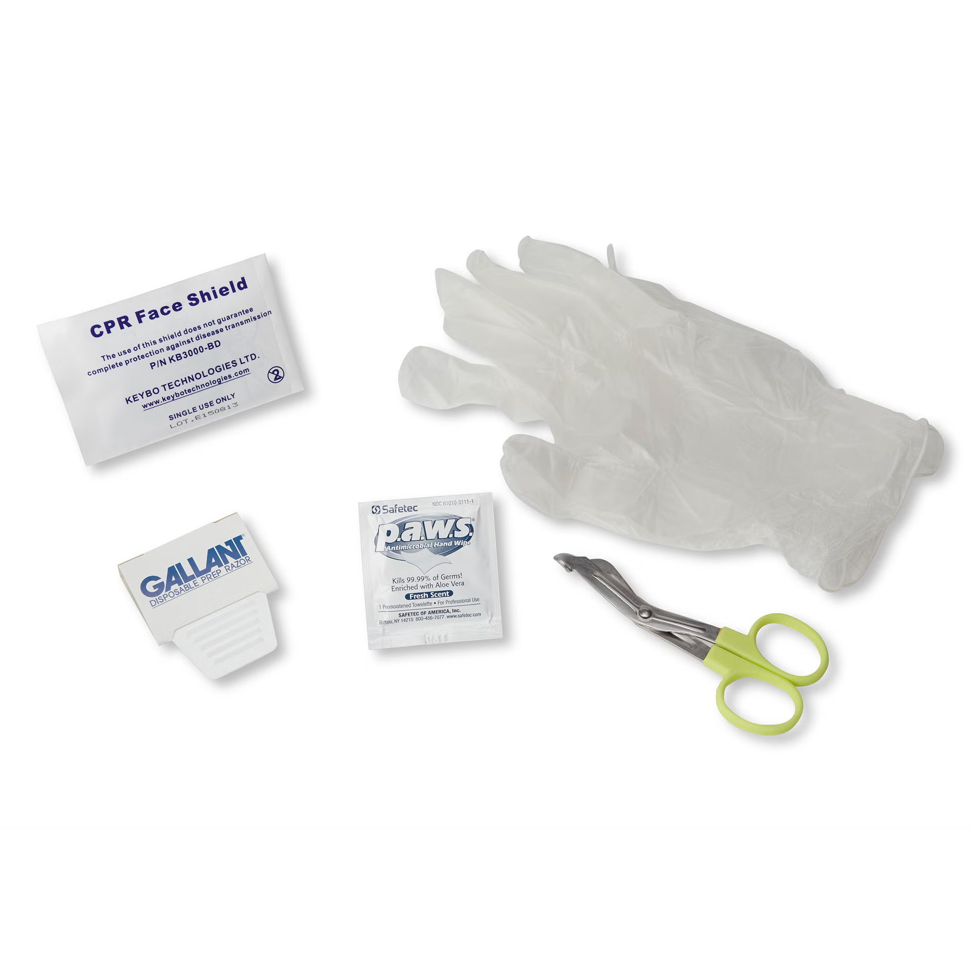 Zoll Medical - 8900-0807-01 AED Accessory Kit Shears, Disposable Prep Razor, Bio-barrier Face Shield, Antimicrobial Wipe, Dry Towel AED Plus, CPR-D Electrode Pads