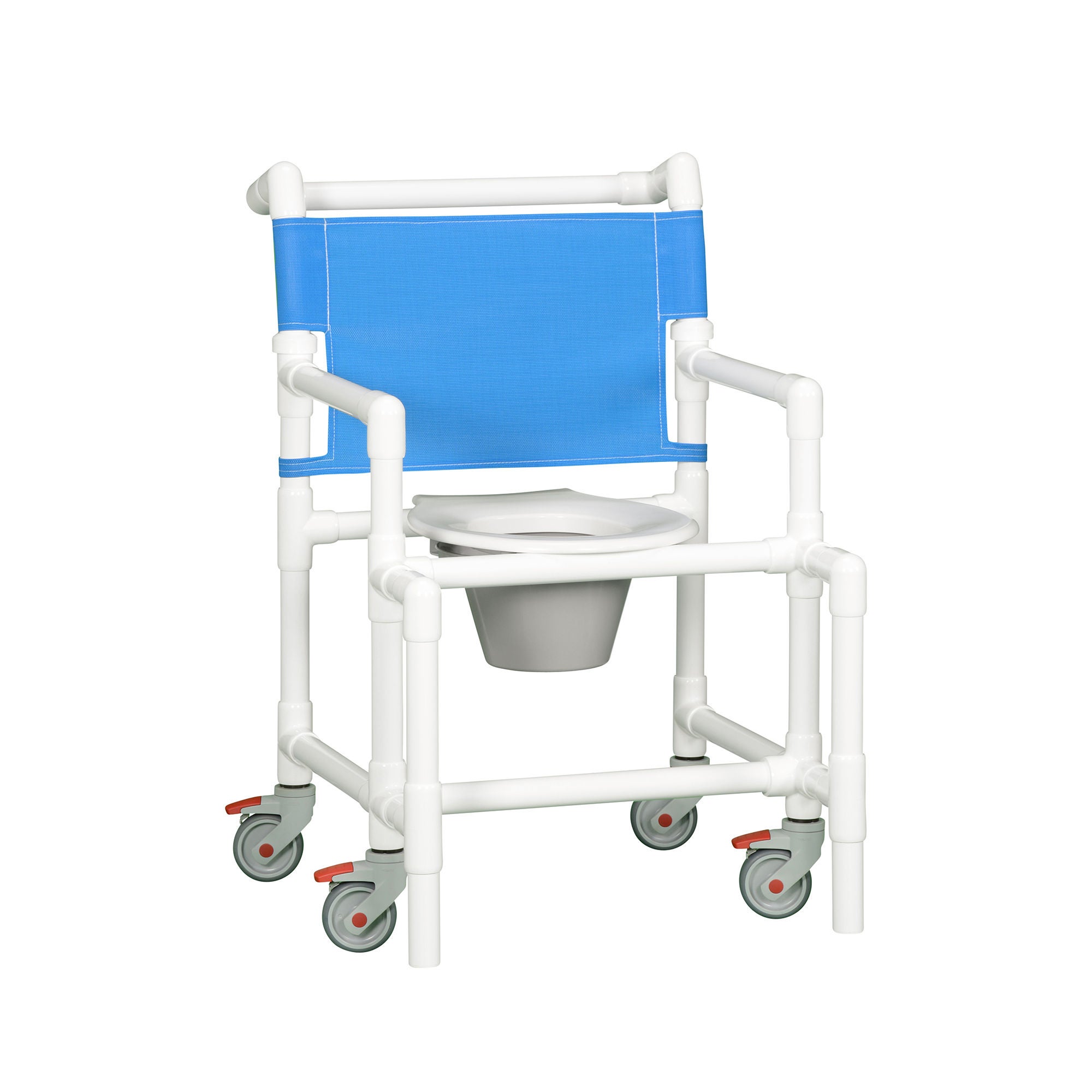 IPU - SCC9250 MS Commode / Shower Chair ipu® Fixed Arms PVC Frame Mesh Backrest 25-1/4 Inch Seat Width 375 lbs. Weight Capacity