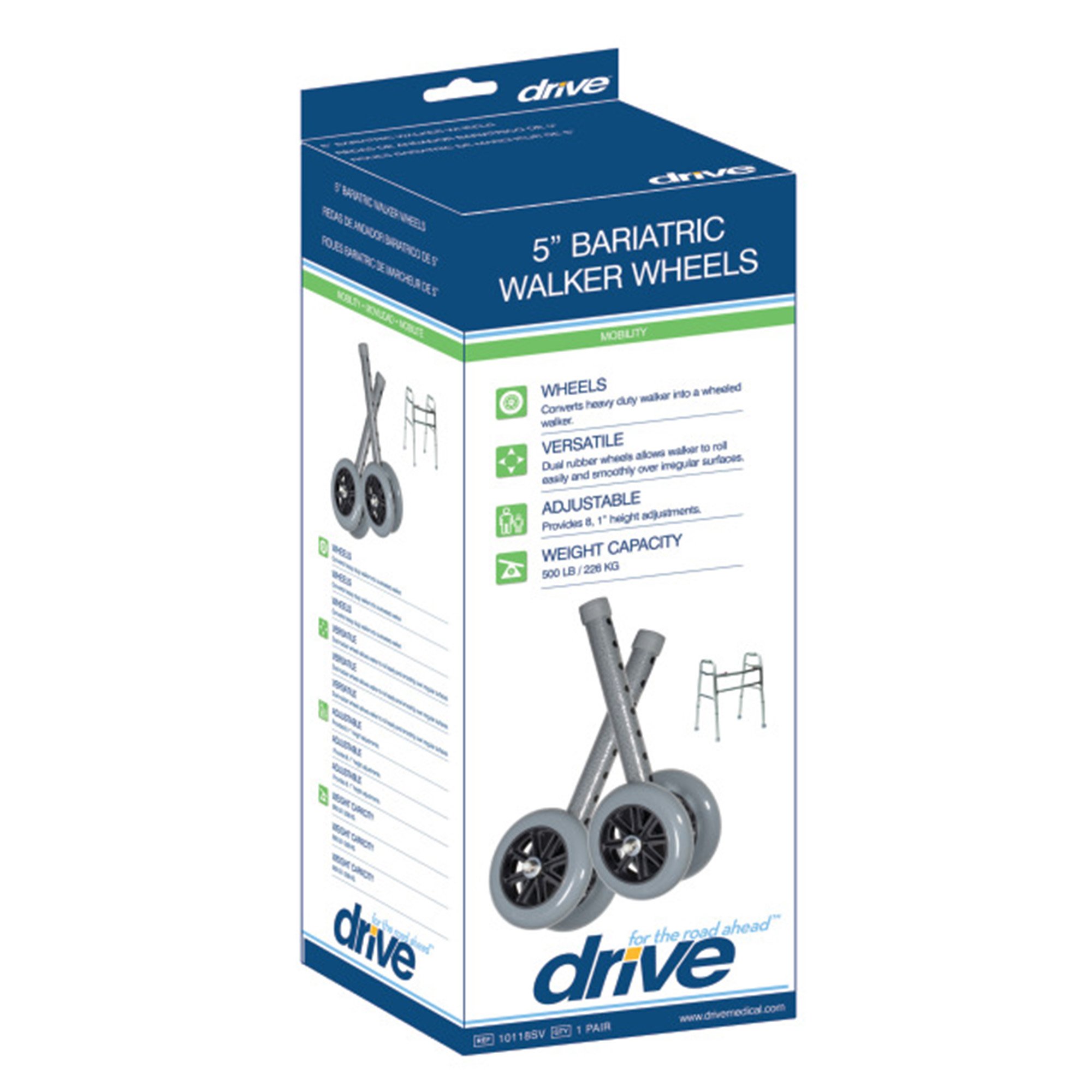 Drive DeVilbiss Healthcare - 10118SV drive™ Walker Wheels for Bariatric Walker