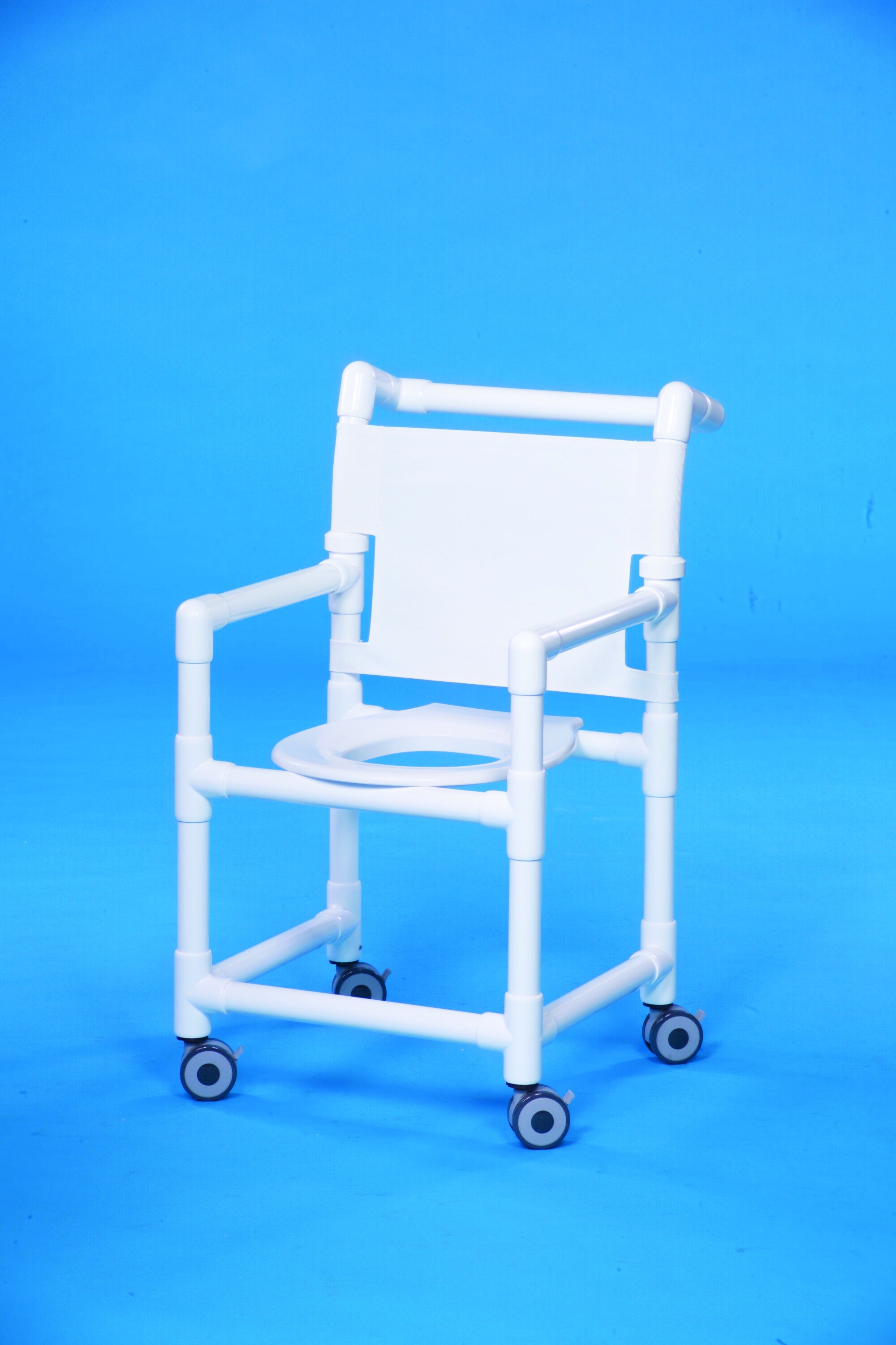 IPU - SC9100 Shower Chair Original Fixed Arms PVC Frame Mesh Backrest 21 Inch Seat Width 300 lbs. Weight Capacity
