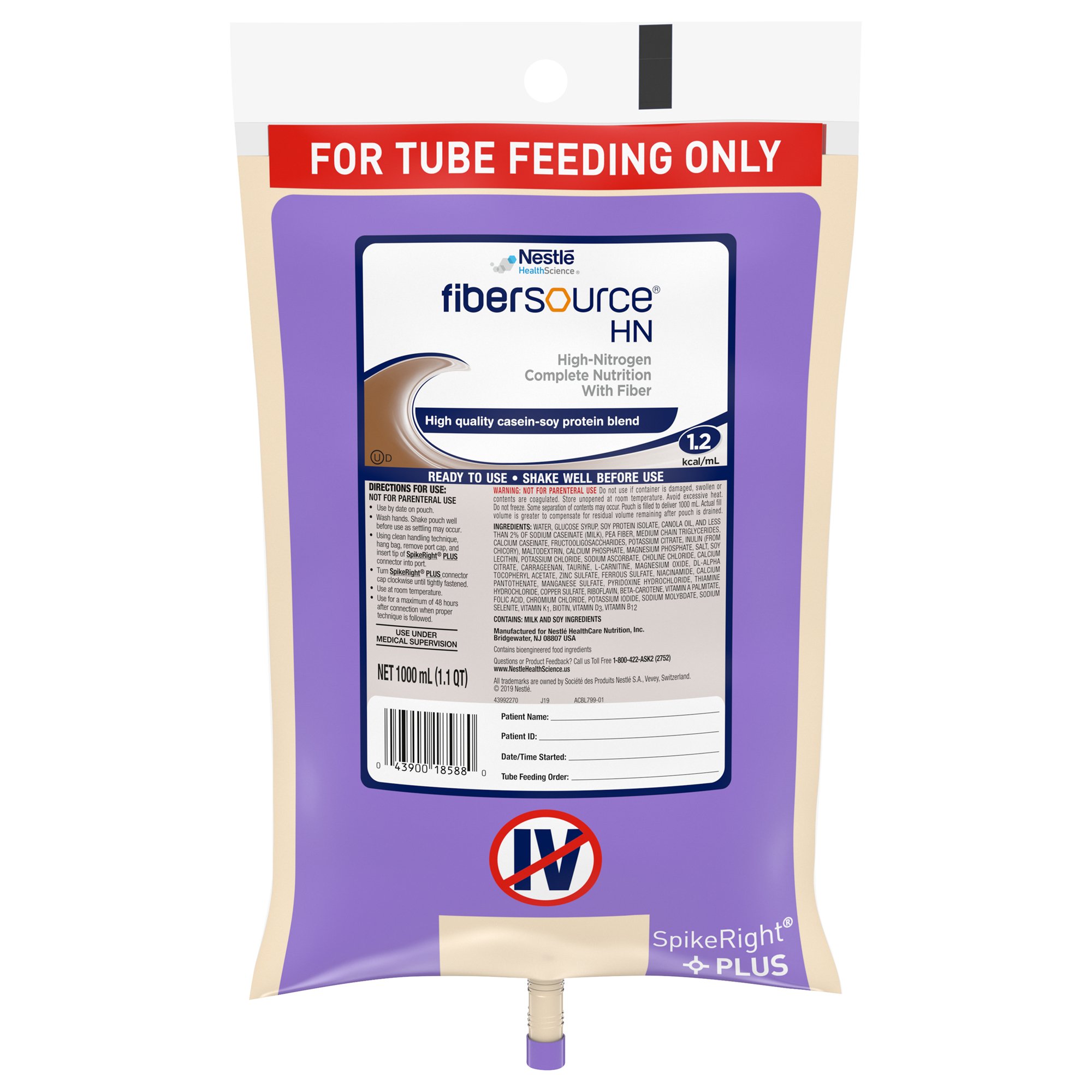Nestle Healthcare Nutrition - 10043900185887 Fibersource® HN Tube Feeding Formula