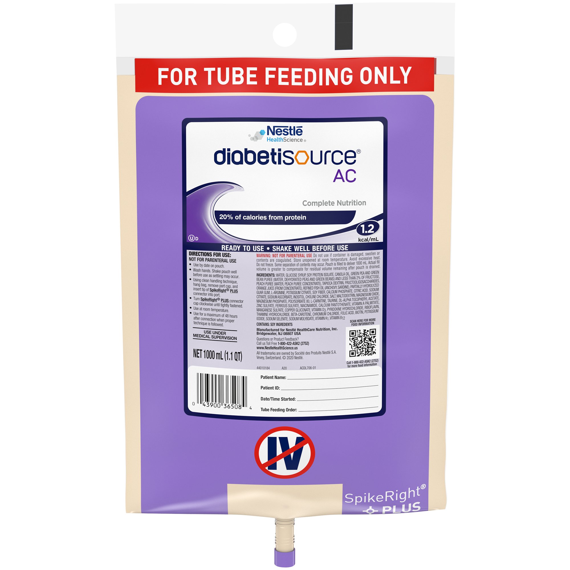 Nestle Healthcare Nutrition - 10043900365081 Diabetisource® AC Tube Feeding Formula