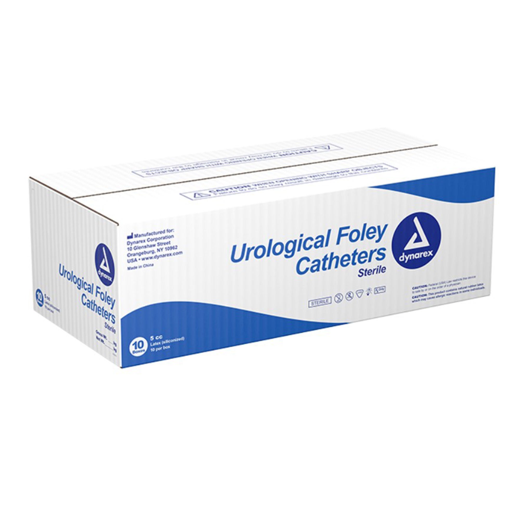 Dynarex - 4946 Foley Catheter 2-Way Standard Tip 5 cc Balloon 26 Fr. Silicone Coated Latex