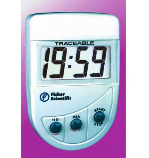 Fisher Anatomical - 0666249 Electronic Alarm Timer Benchtop , Clip on, Magnetic Back Traceable® 20 Hours LCD Display